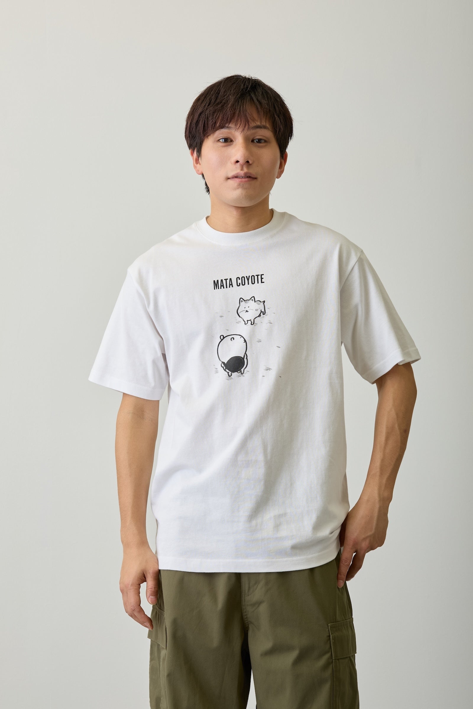 mertra　ホワイトキャラクターTシャツ　ステッカー付き ナガノキャラクターズ Tシャツ また来ヨーテ ホワイト