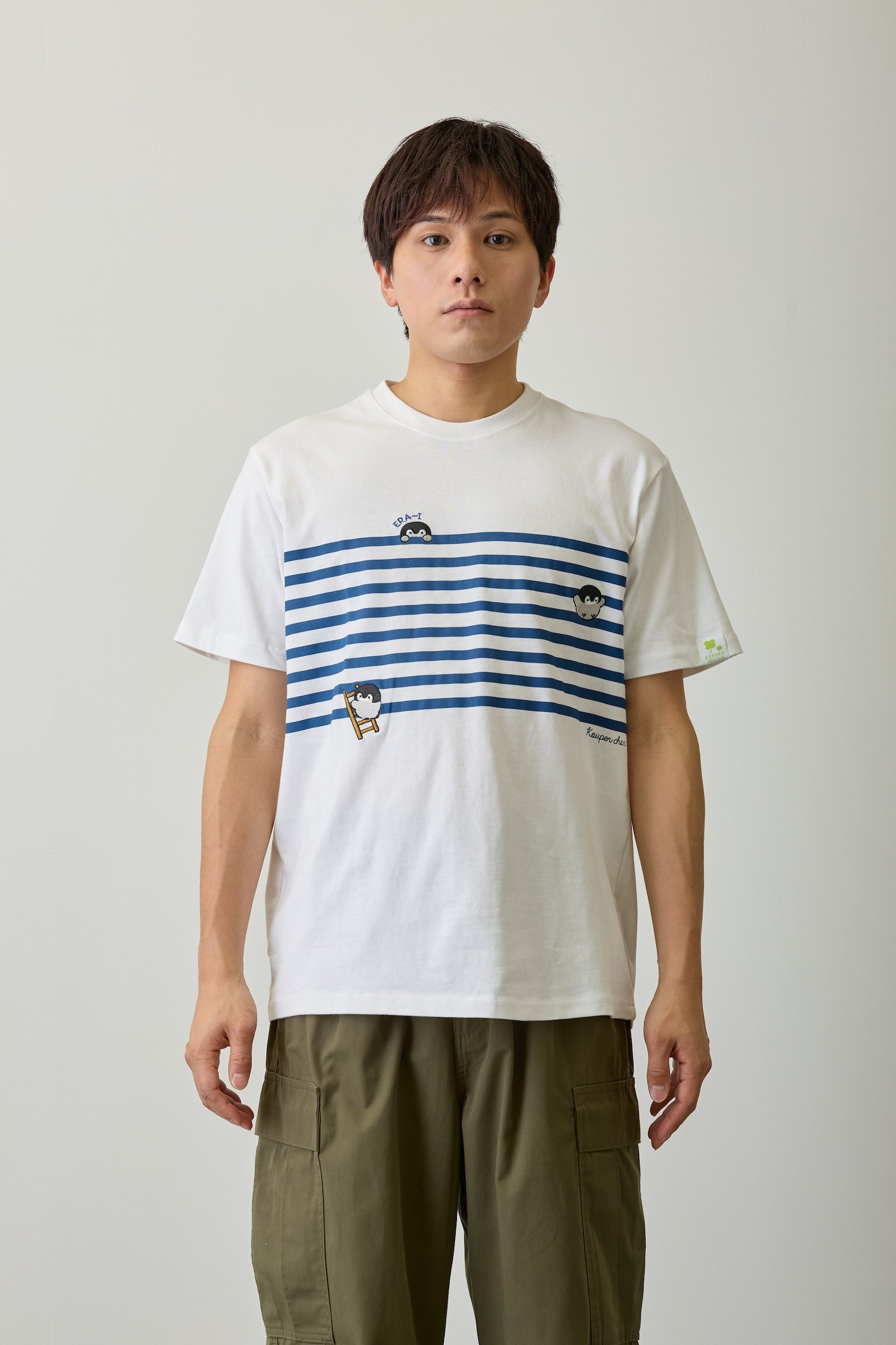 コウペンちゃん Tシャツ ボーダー ホワイト