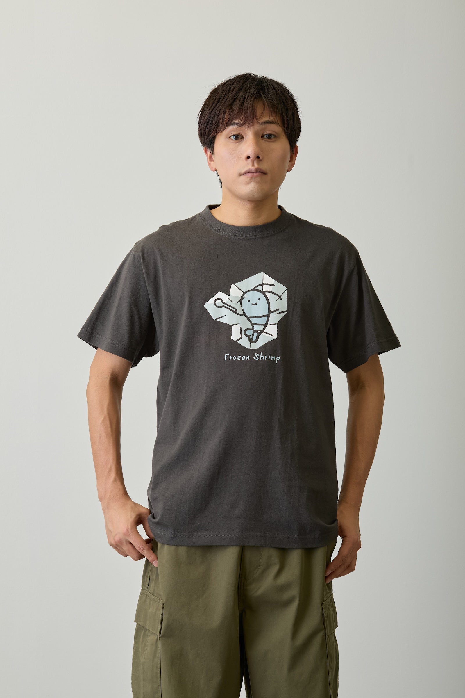 ホワイトタイガーとブラックタイガー Tシャツ 冷凍えび スミ