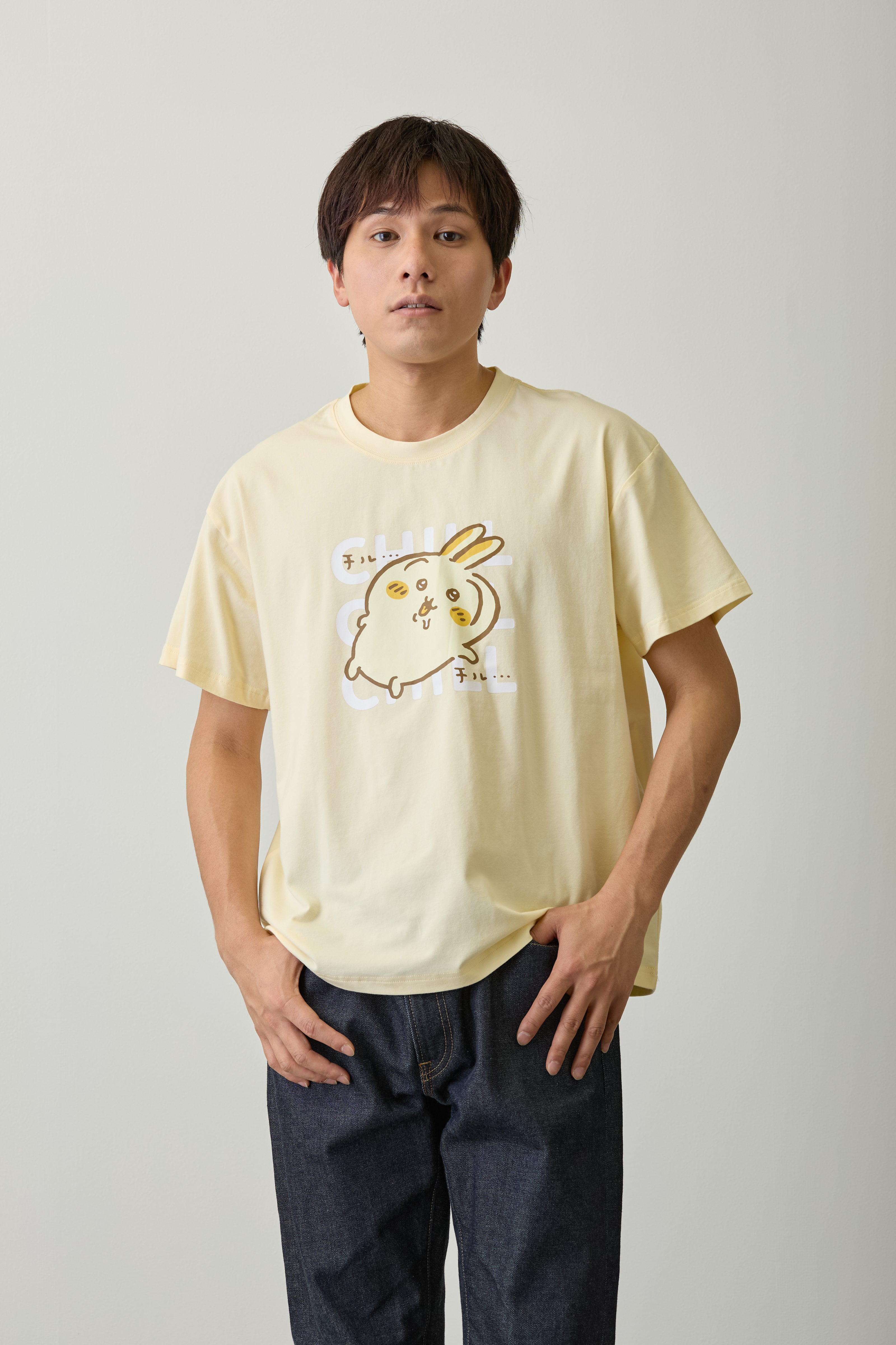 【2BUY10%OFF対象商品】ちいかわ Tシャツ チルチルうさぎ イエロー