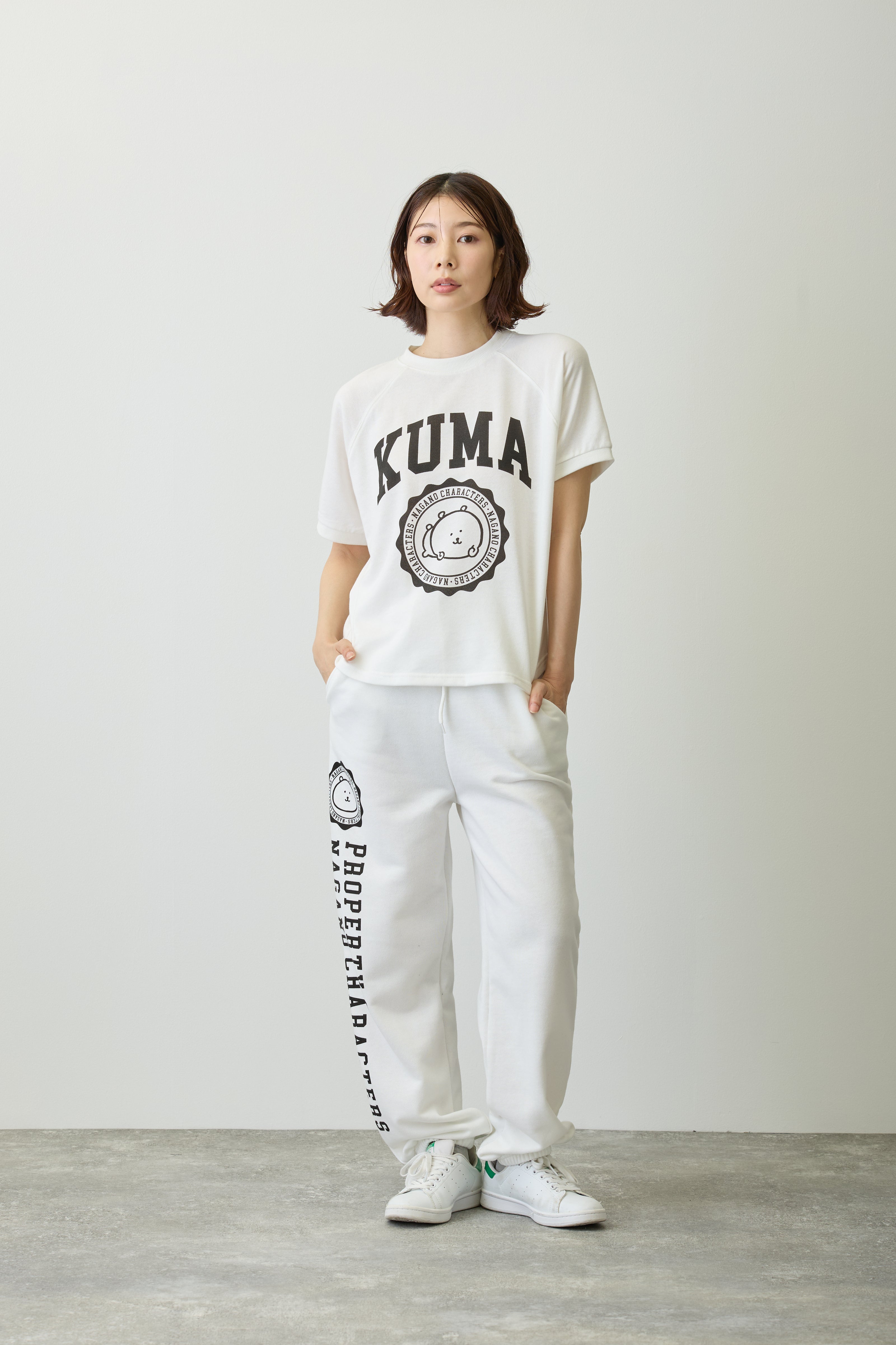 ナガノキャラクターズ Tシャツ カレッジ くま ホワイト