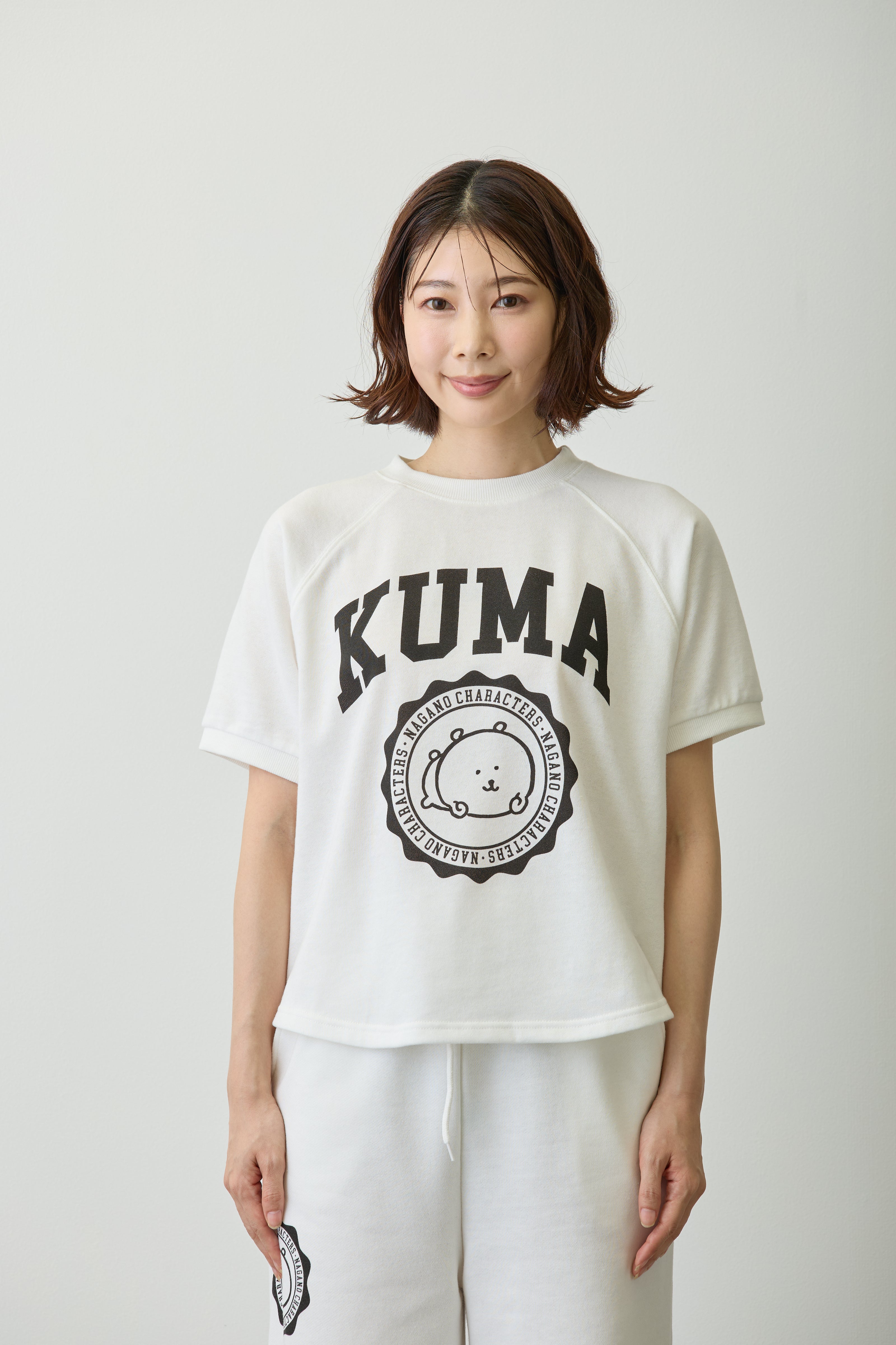 ナガノキャラクターズ Tシャツ カレッジ くま ホワイト
