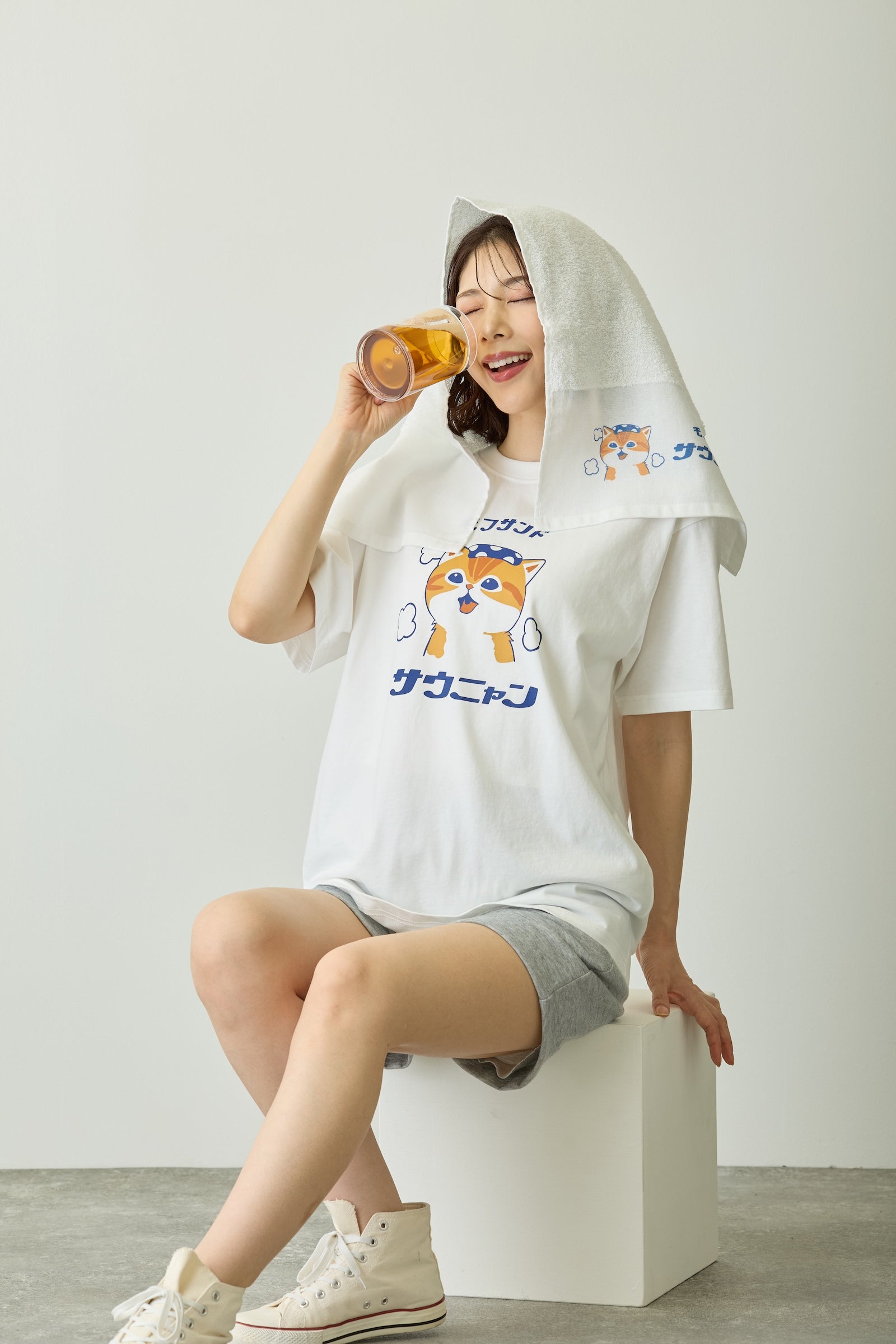 mofusand 温泉タオル サウニャン ホワイト ONE