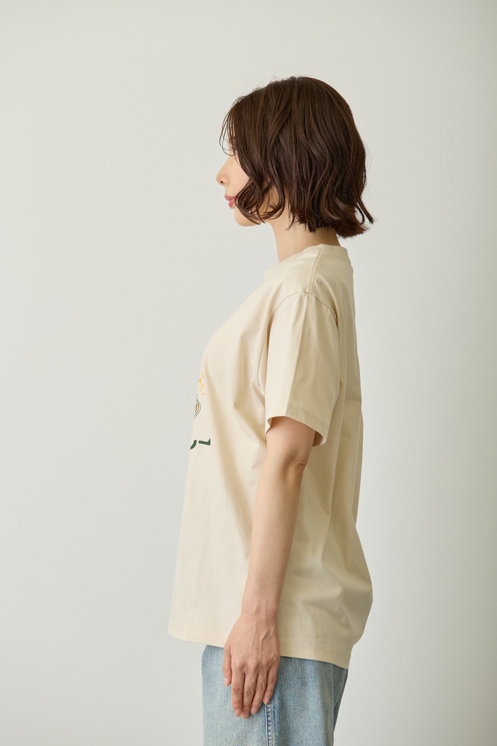 mofusand Tシャツ ネコカレー ナチュラル
