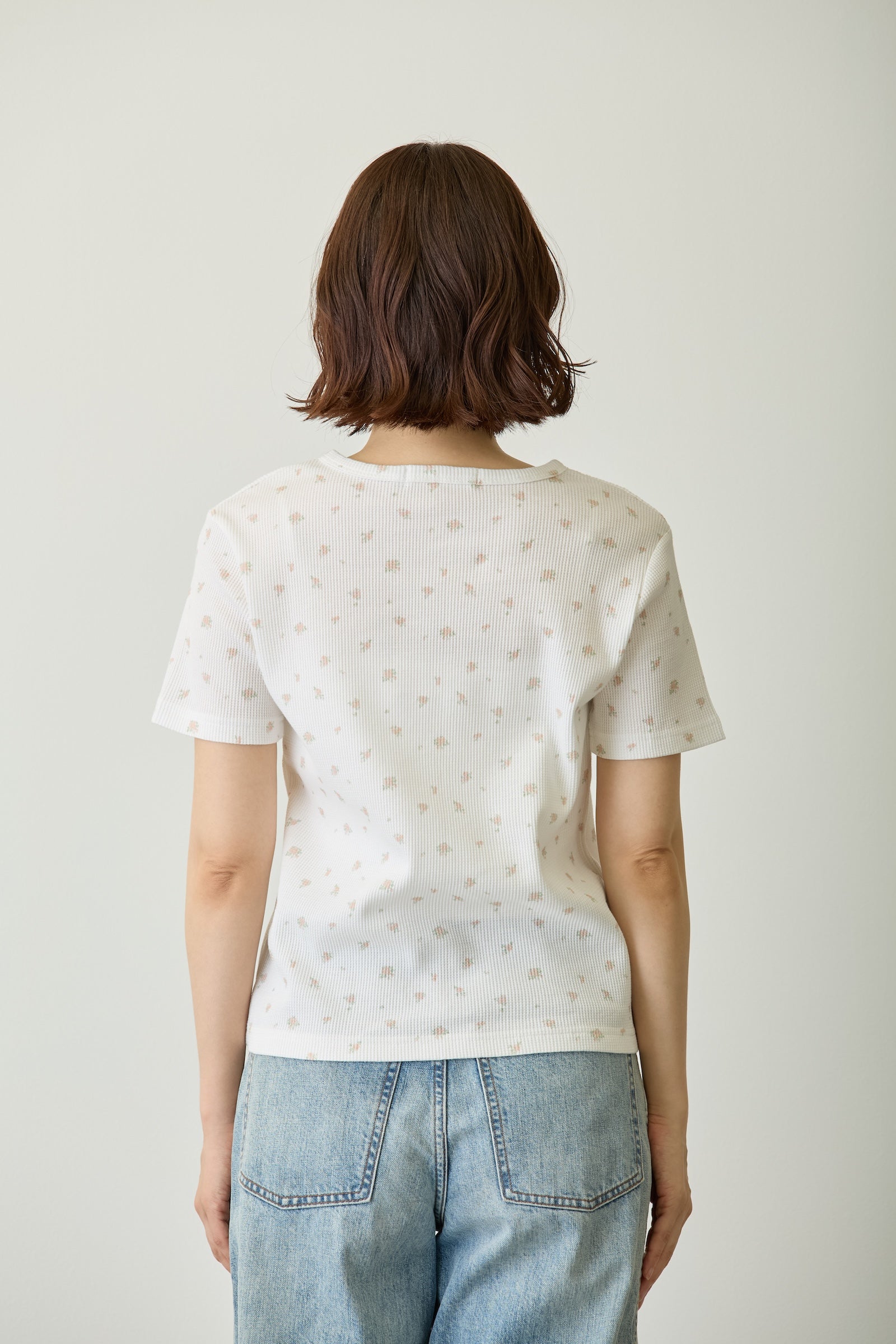 Lil ala mode  Tシャツ フラワー ムース ホワイト