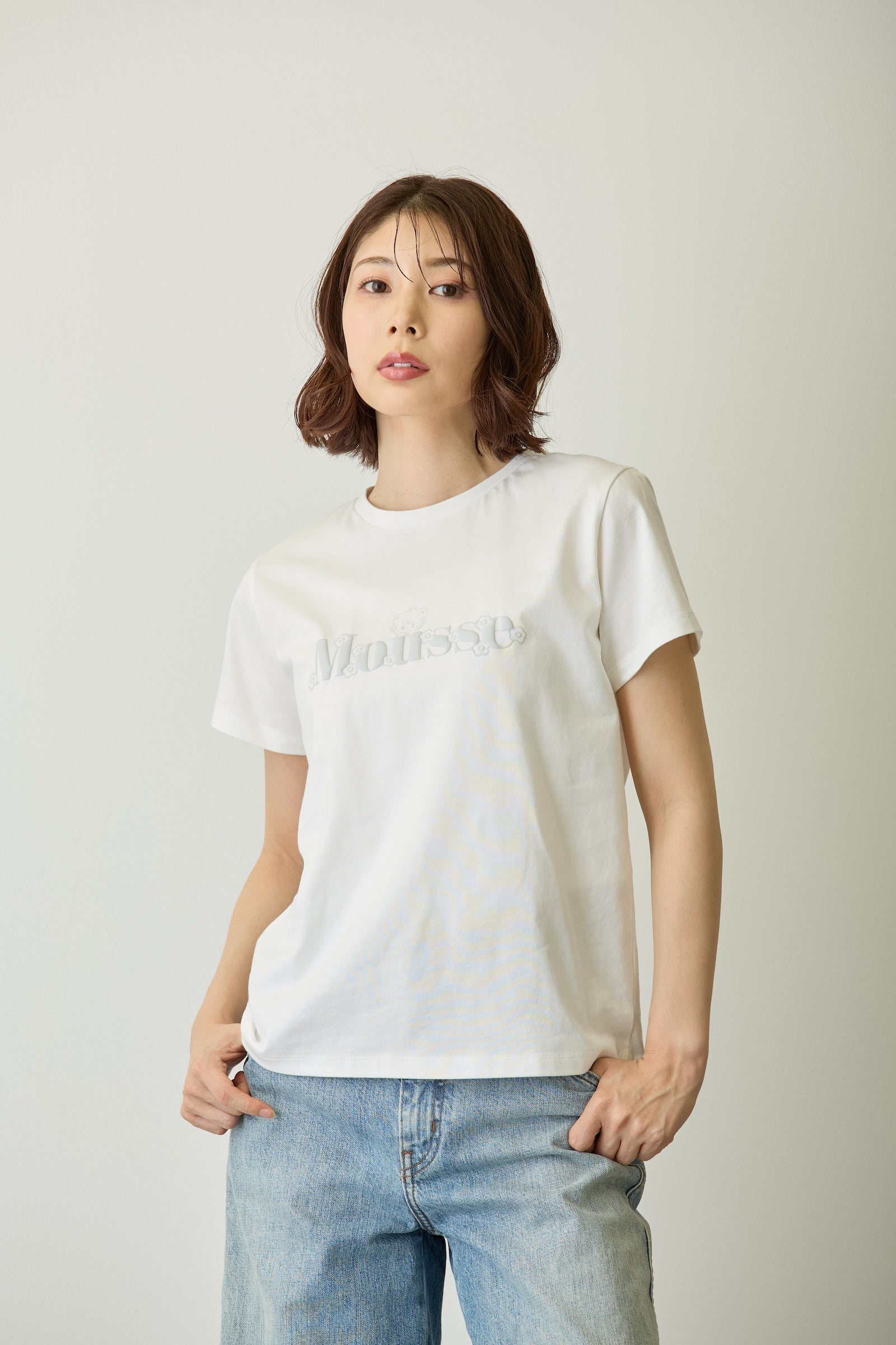 Lil ala mode  Tシャツ Bloom ムース ホワイト