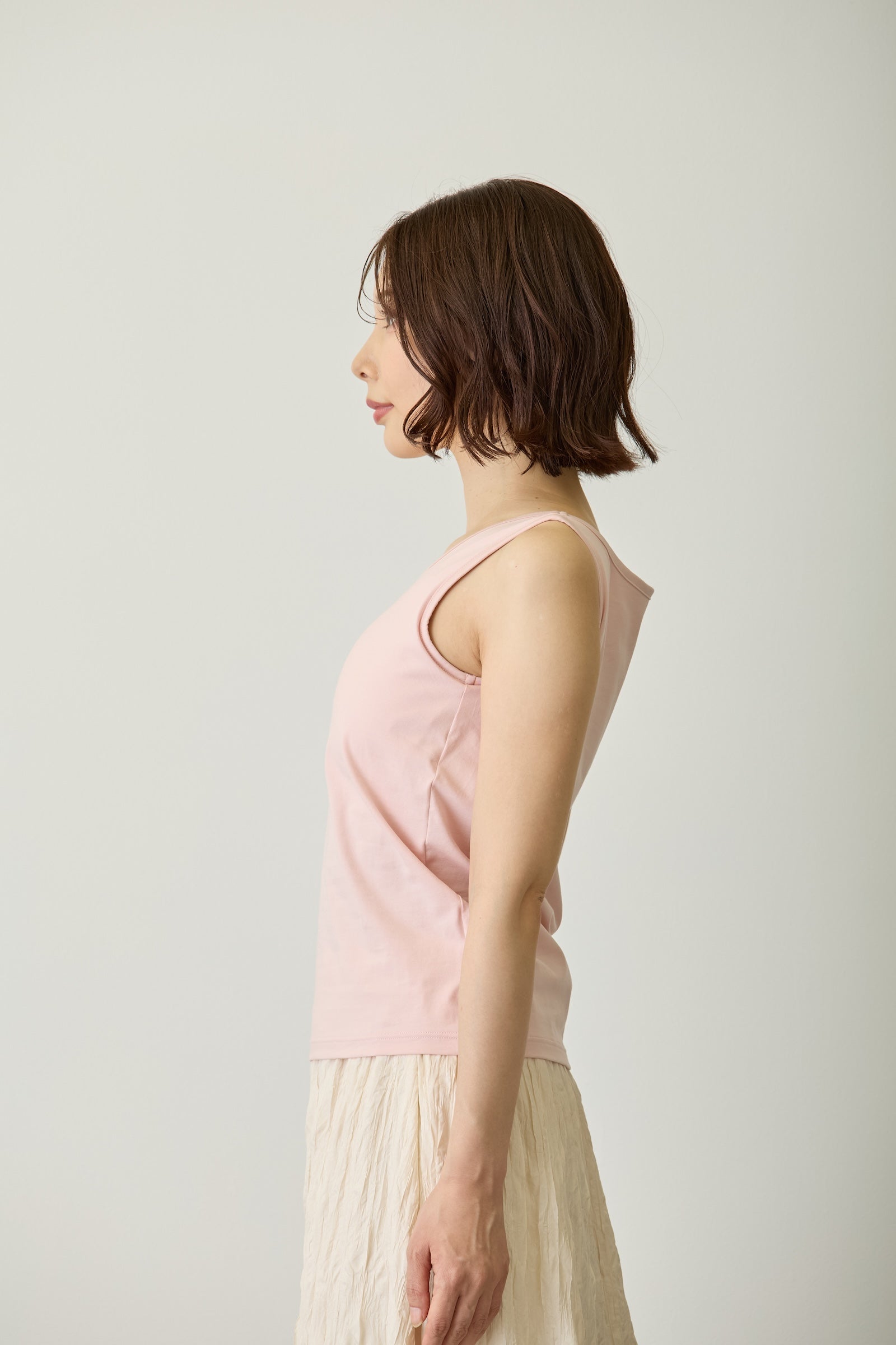 Lil ala mode カップ付きタンクトップ Bloom ムース ピンク