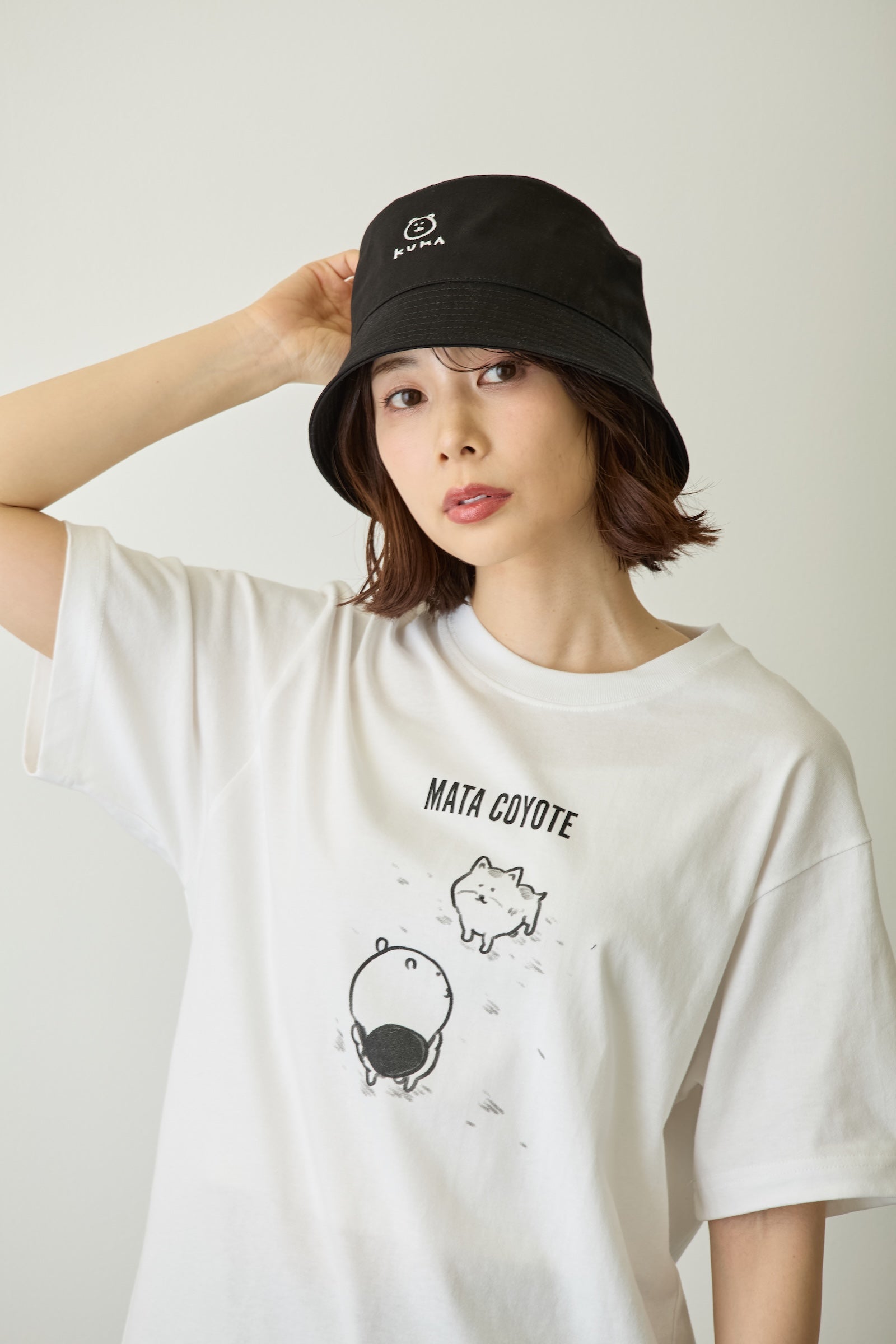 追加生産予約】ナガノキャラクターズ バケットハット KUMA ブラック