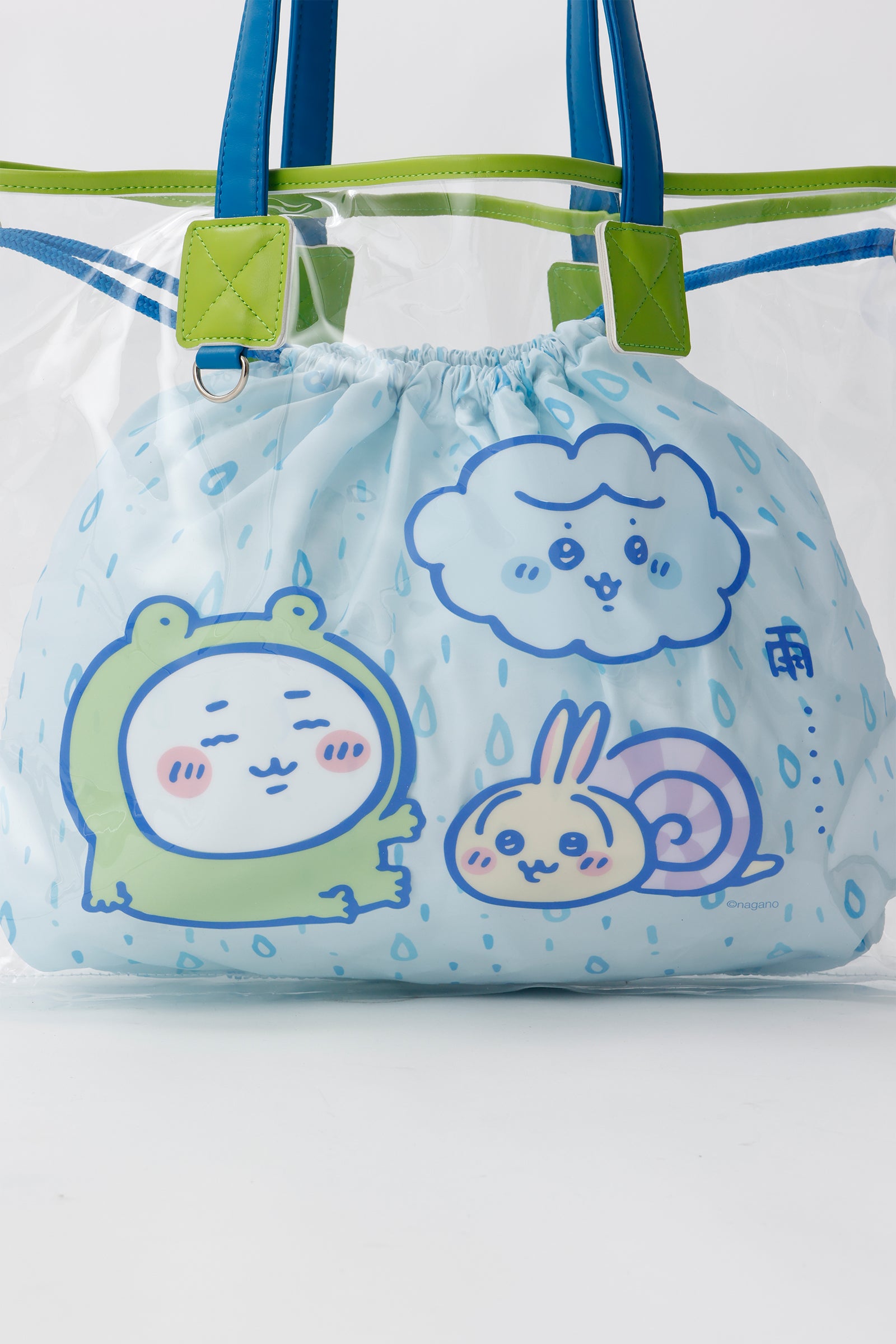 ちいかわ クリアトートバッグ 雨だね ライトブルー ONE