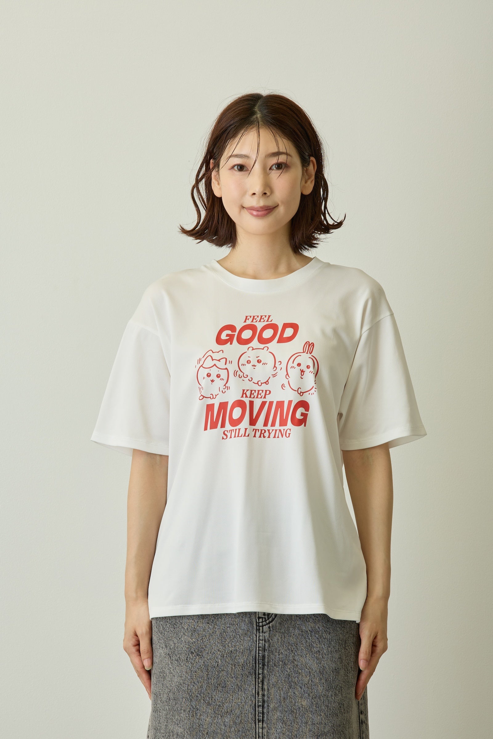 ちいかわ ドライTシャツ MOVE みんな ホワイト