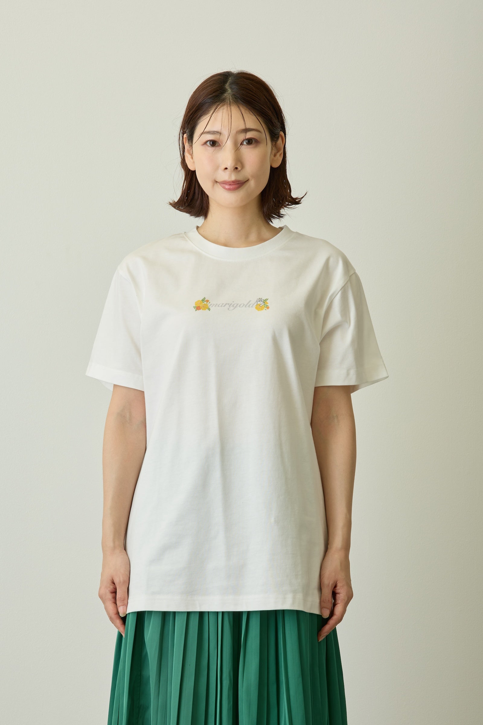 mofusand×日比谷花壇 Tシャツ マリーゴールド ホワイト