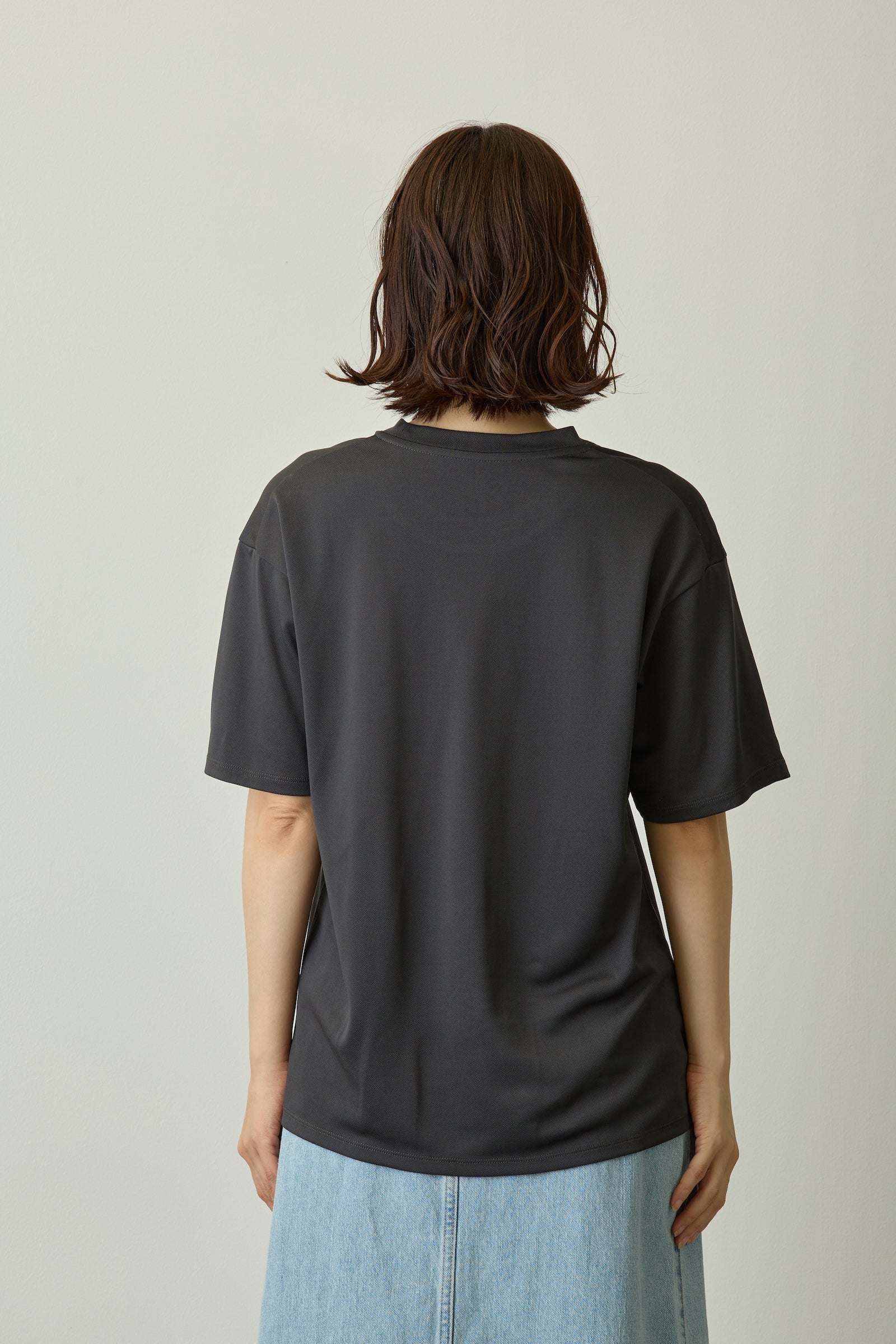 ナガノキャラクターズ ドライTシャツ RUN もぐらコロッケ チャコール