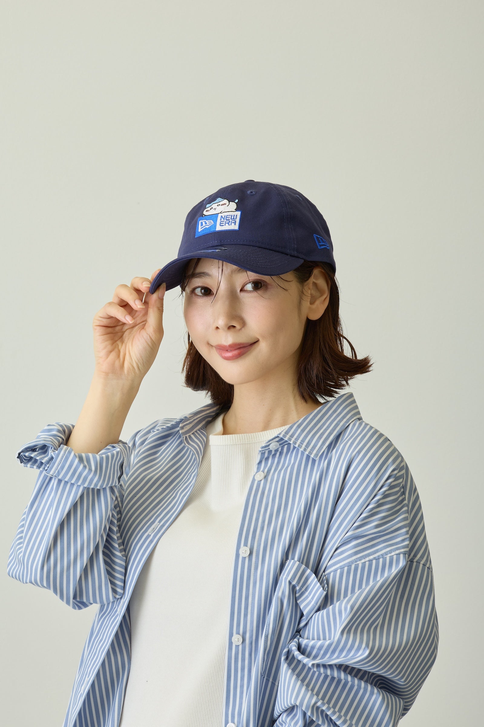 9TWENTY ちいかわ / ボックスロゴ ハチワレ ライトネイビー