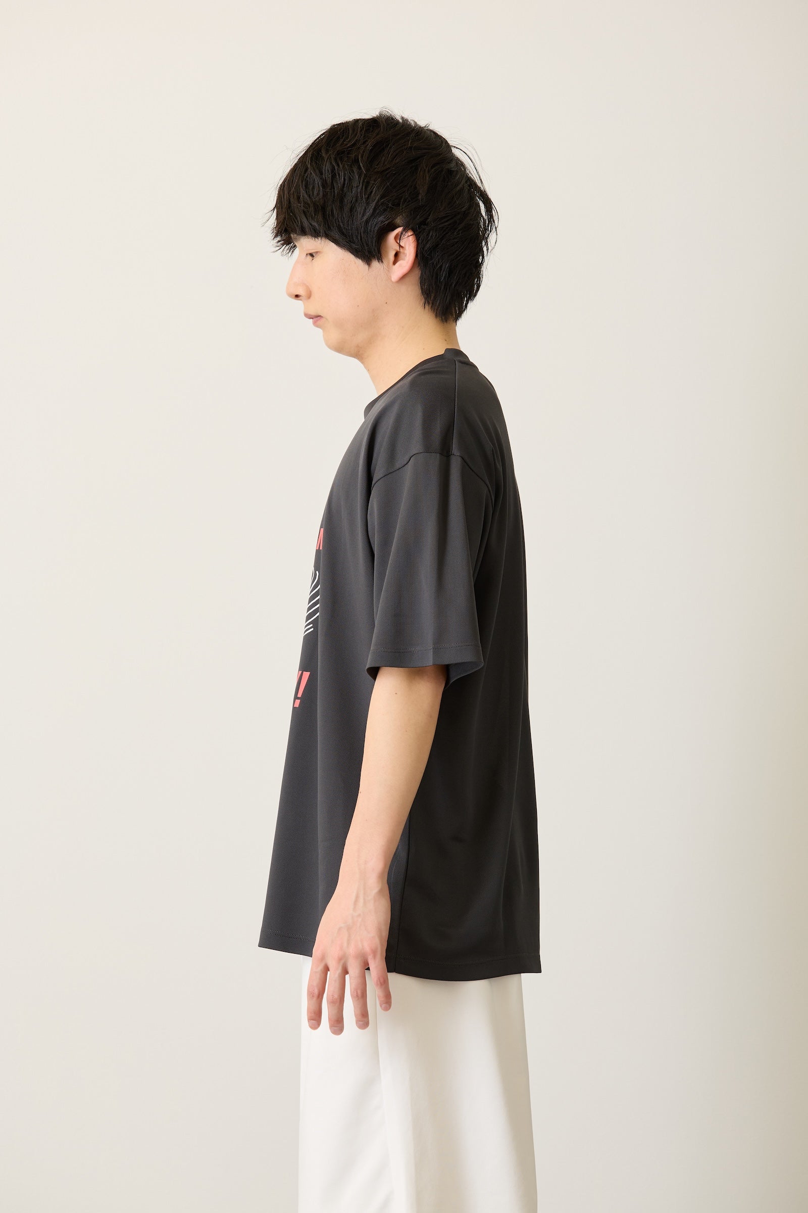 ナガノキャラクターズ ドライTシャツ RUN もぐらコロッケ チャコール