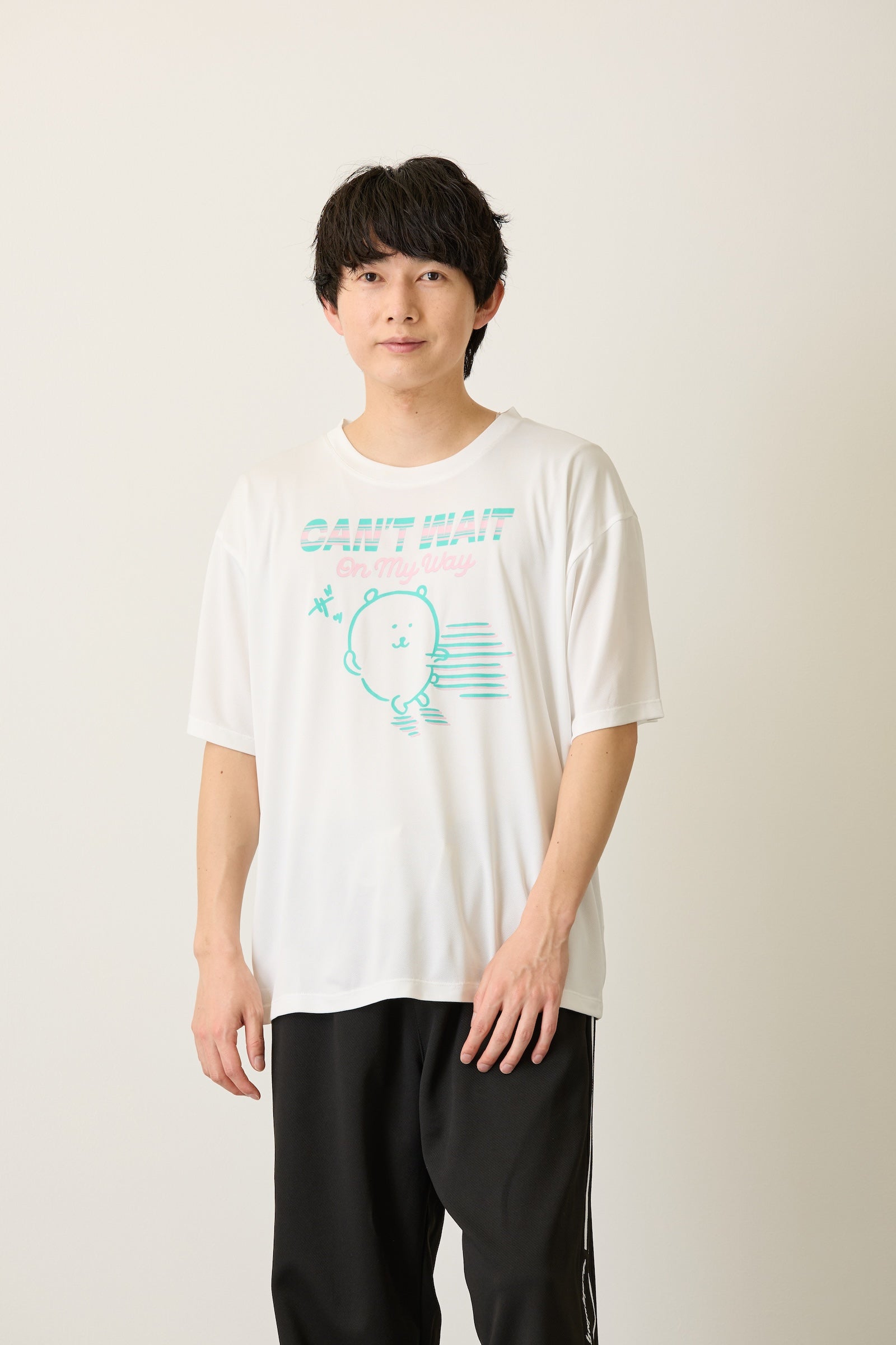 ナガノキャラクターズ ドライTシャツ CAN’T WAIT くま ホワイト