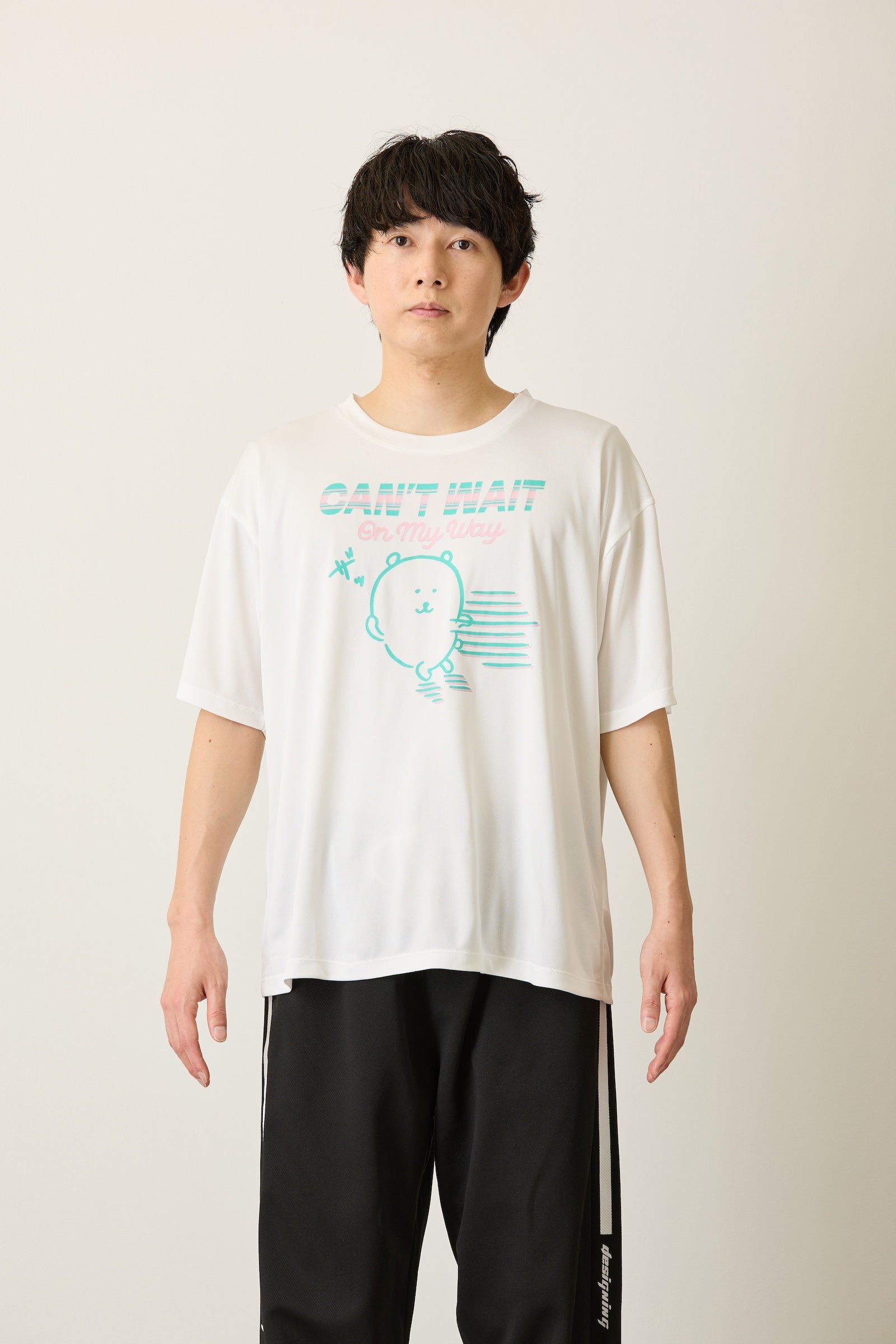 ナガノキャラクターズ ドライTシャツ CAN’T WAIT くま ホワイト