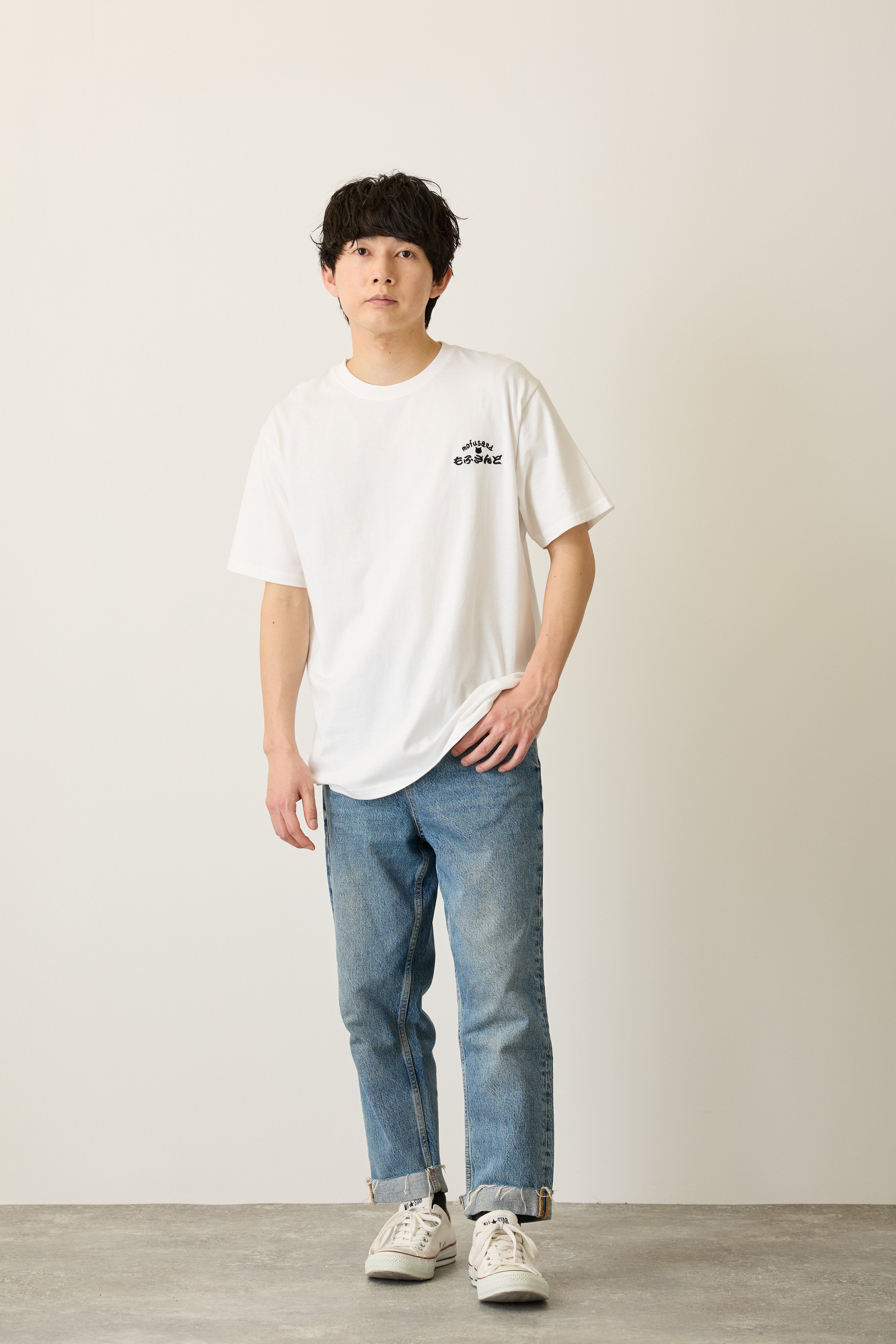 mofusand お寿司 Tシャツ 寿司下駄 ホワイト