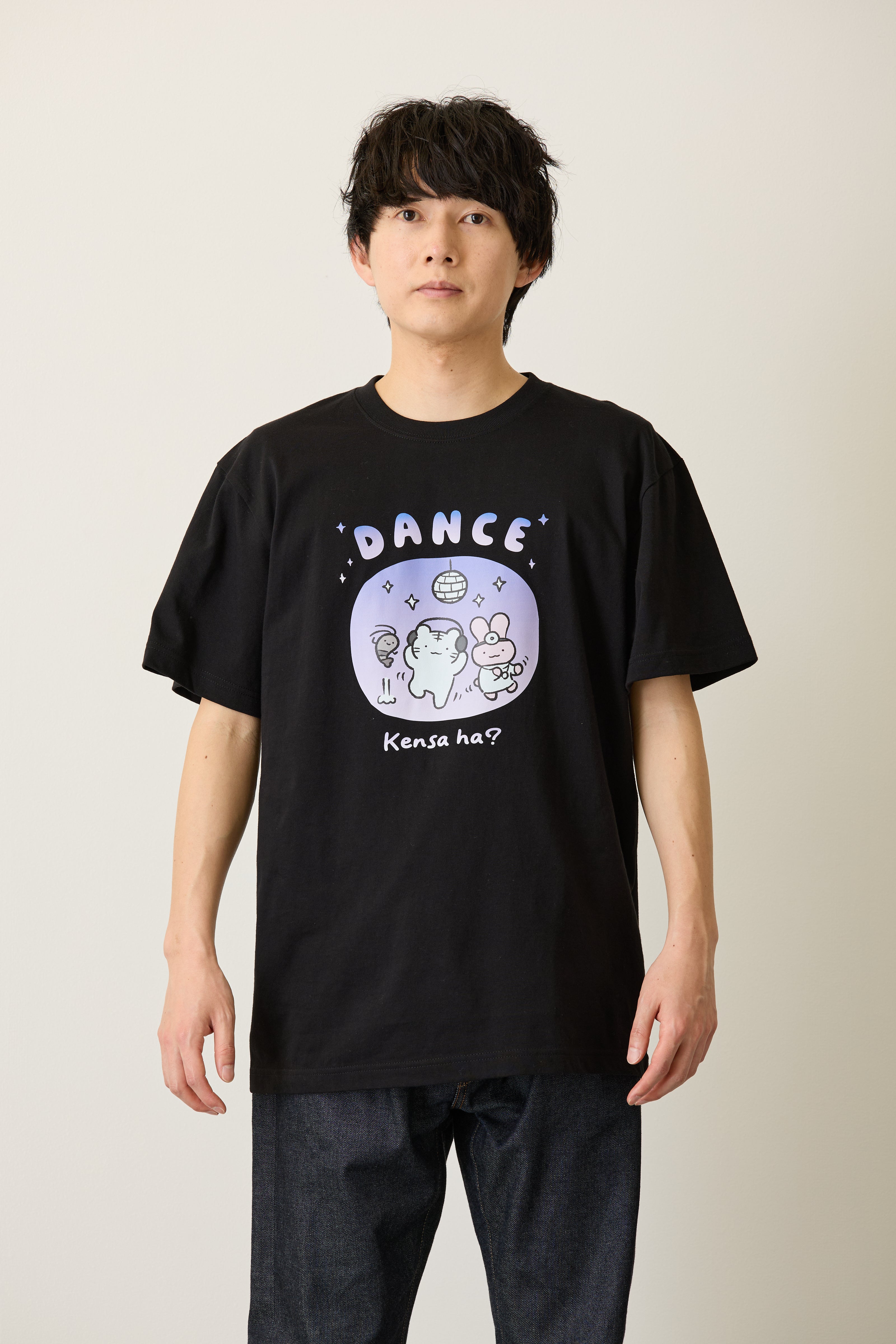 ホワイトタイガーとブラックタイガー Tシャツ DANCE ブラック