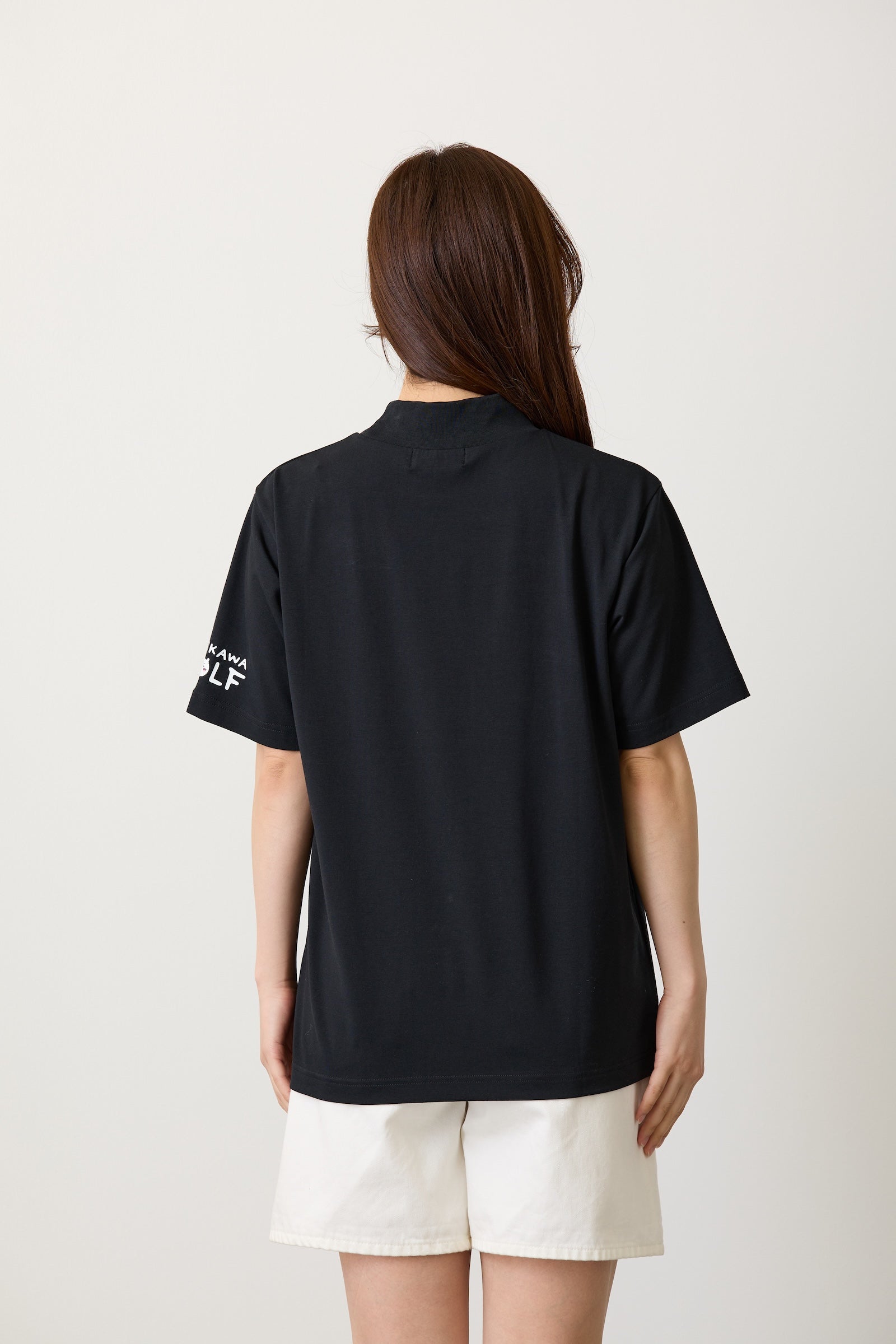 ちいかわGOLF モックネックTシャツ ハチワレエンブレム ブラック