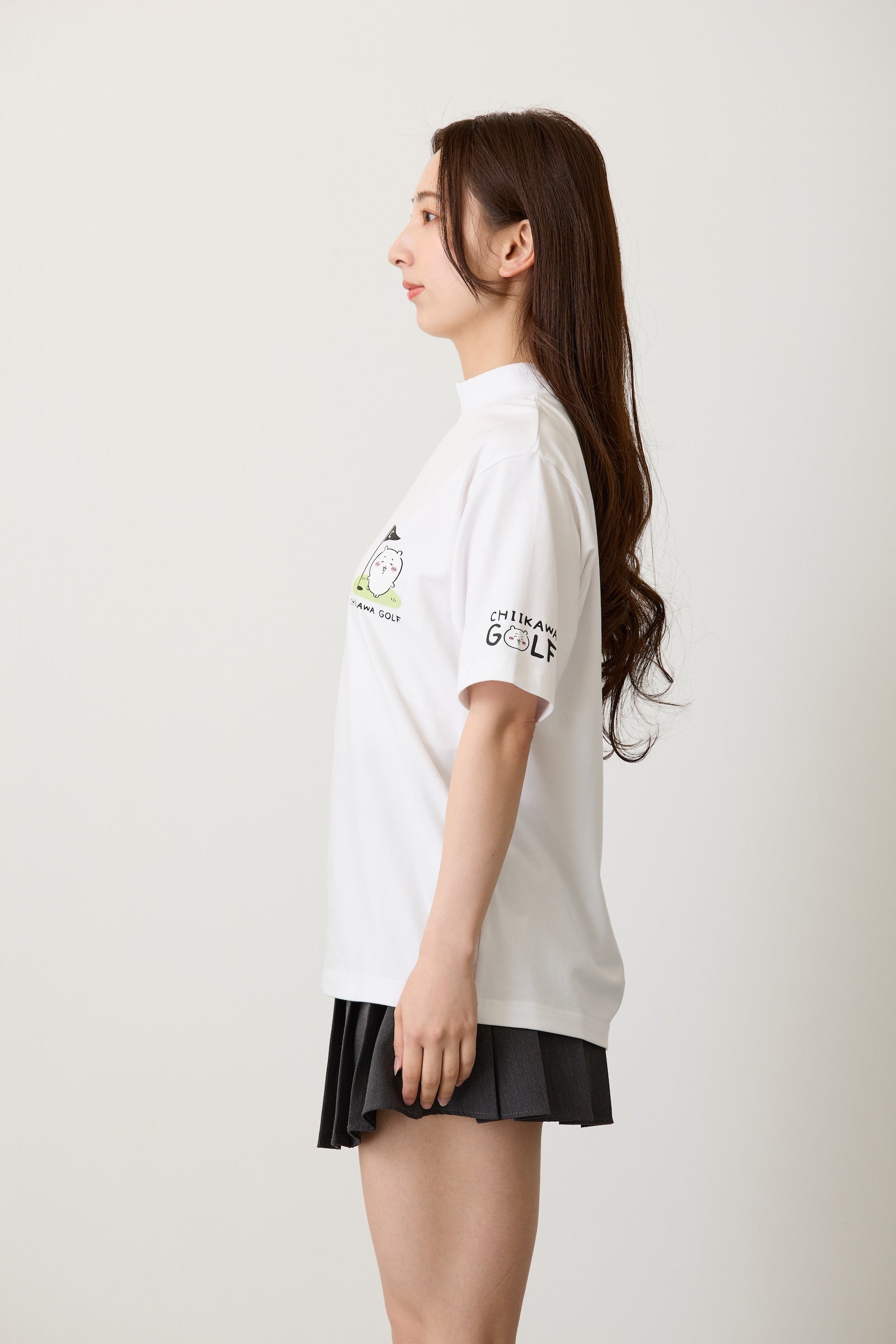 ちいかわGOLF モックネックTシャツ ちいかわグリーン ホワイト
