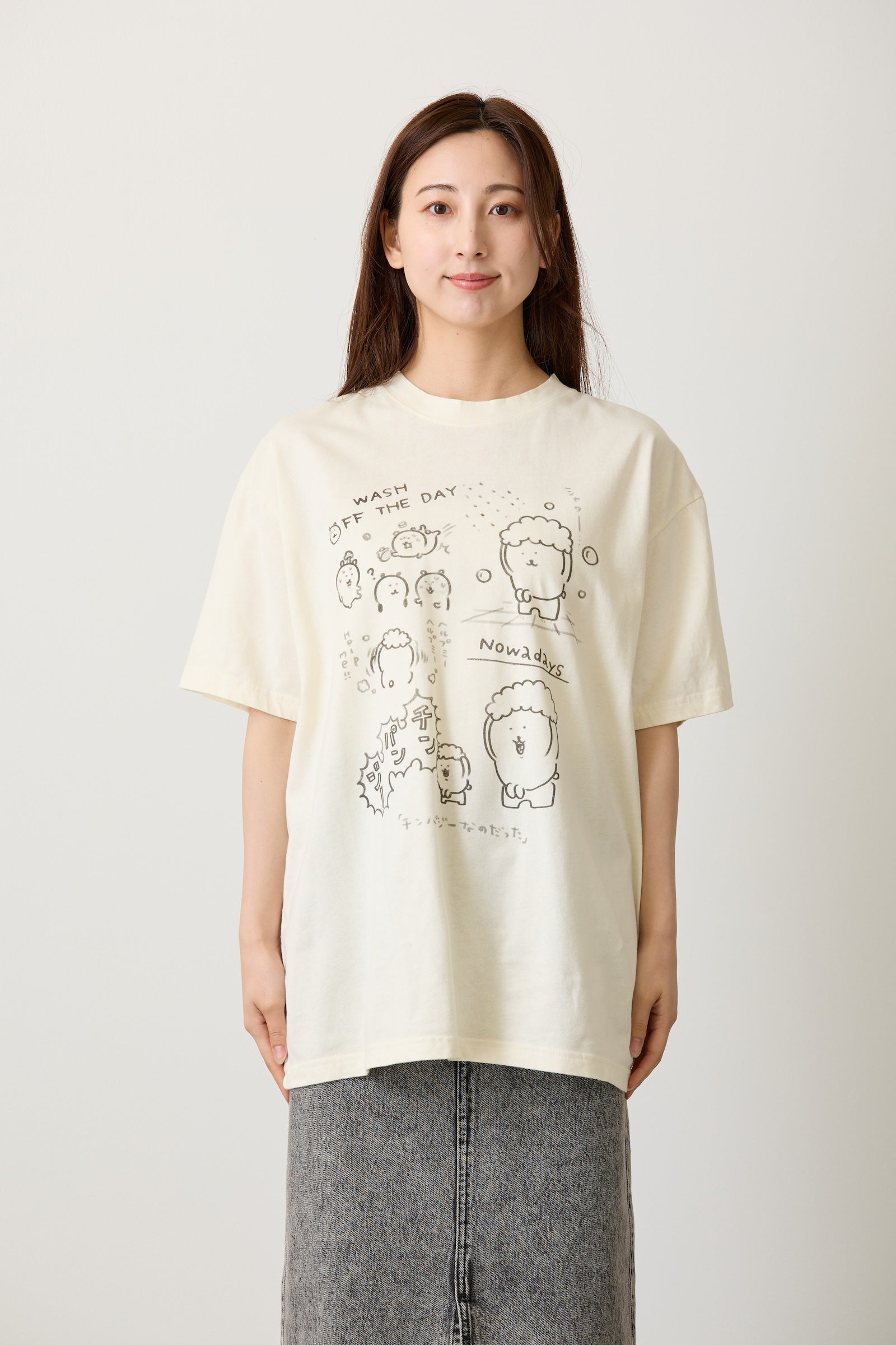 ナガノキャラクターズ Tシャツ チンパンジー クリーム