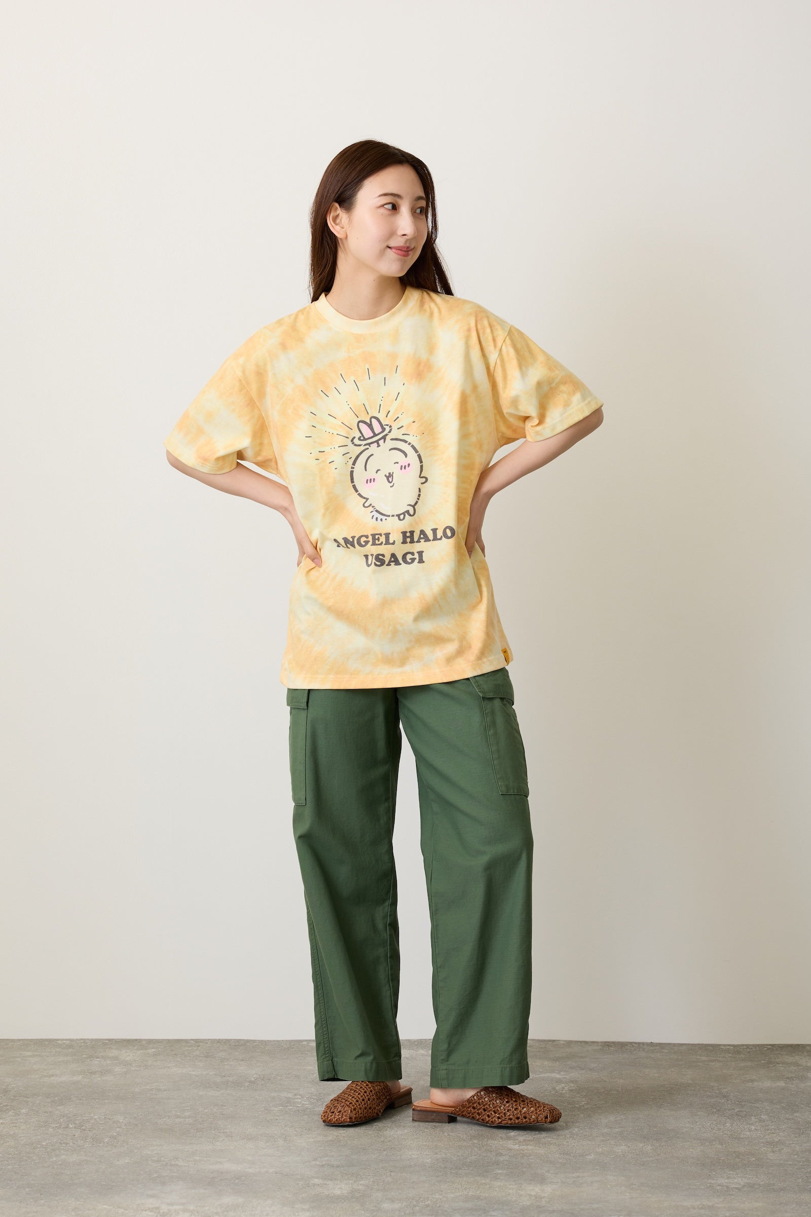 ちいかわ Tシャツ タイダイ 天使の輪 イエロー