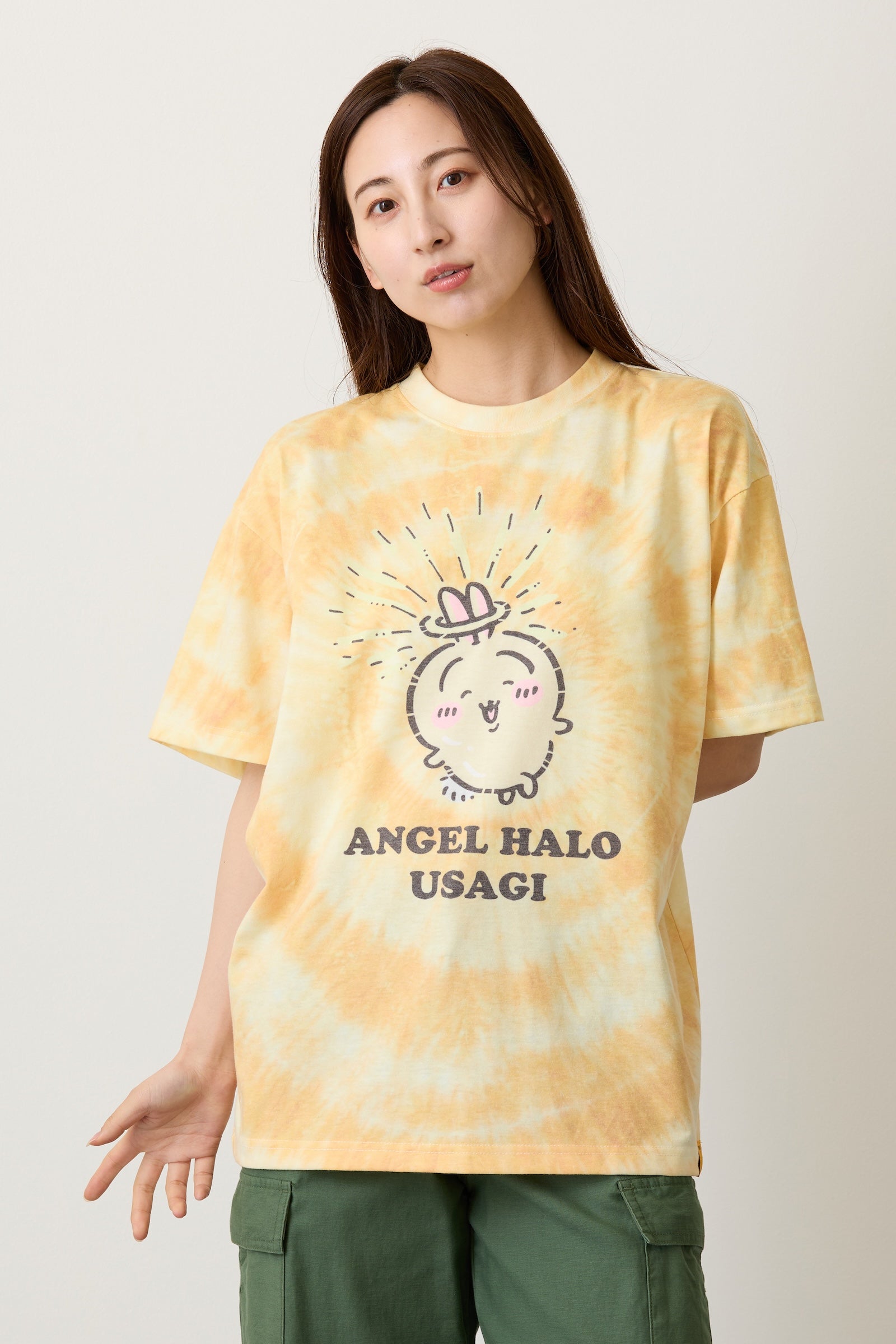 ちいかわ Tシャツ タイダイ 天使の輪 イエロー