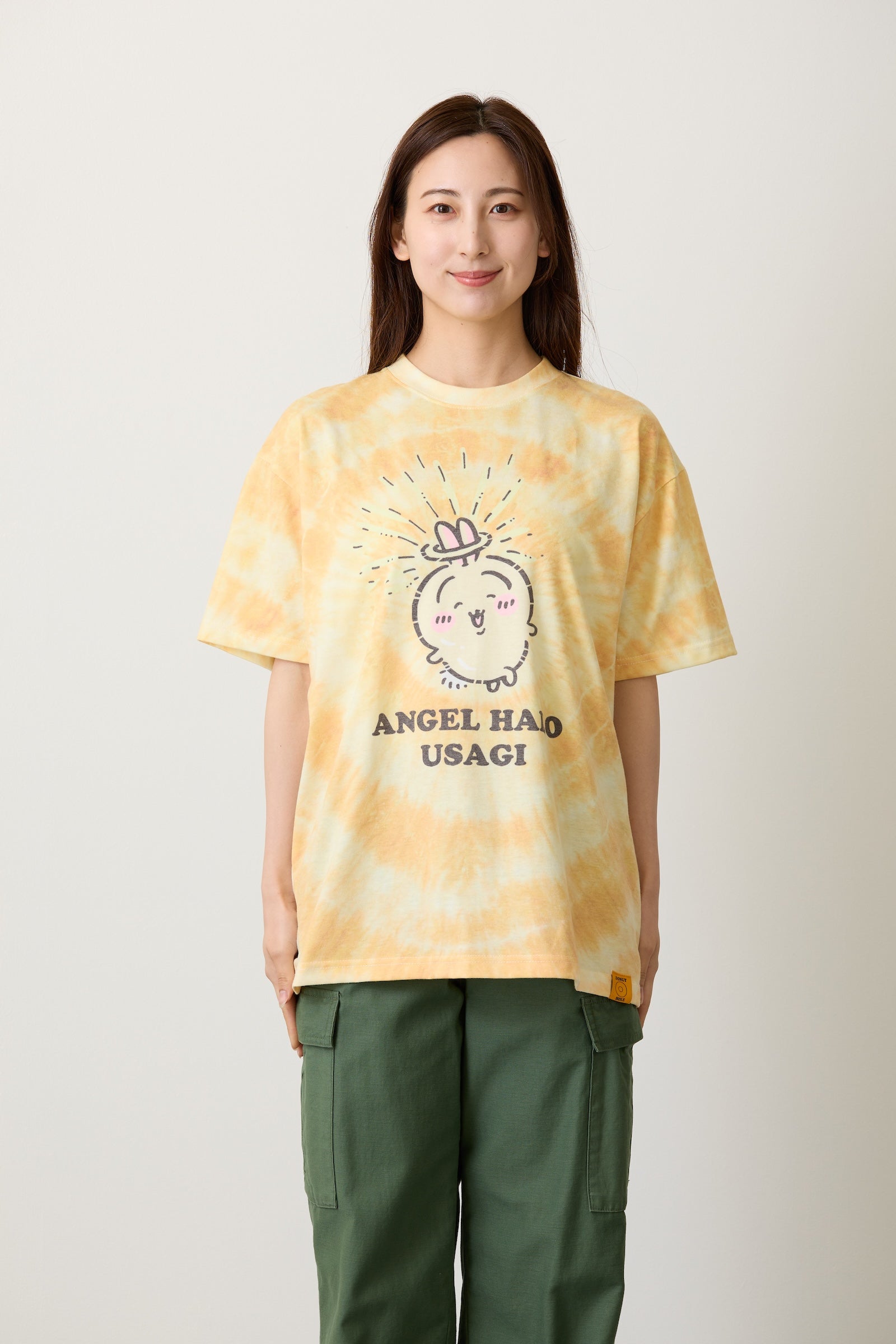新品未使用　ちいかわ　Tシャツ ゴール） サッカー日本代表Ver. Lサイズ ちいかわ Tシャツ タイダイ 天使の輪 イエロー