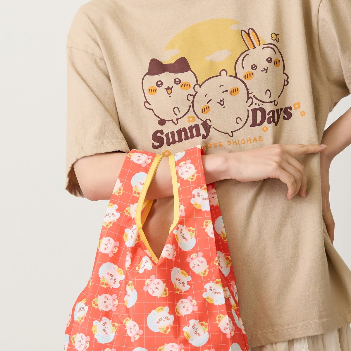 ちいかわ エコバッグ ピザ レッド ONE