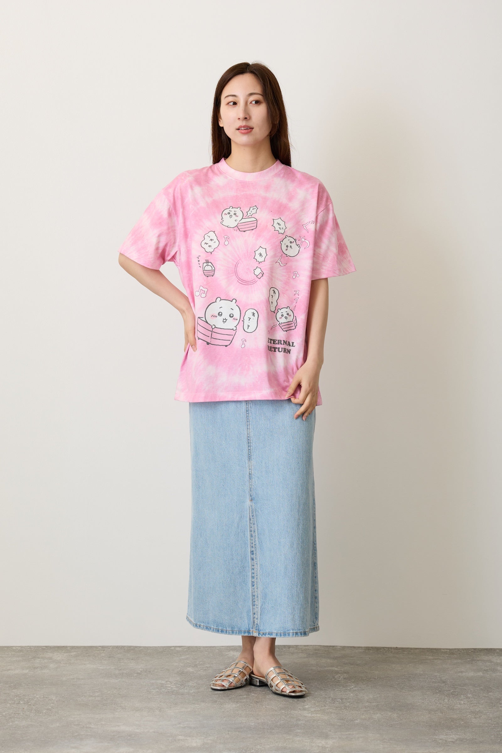 ちいかわ Tシャツ タイダイ ループ ピンク