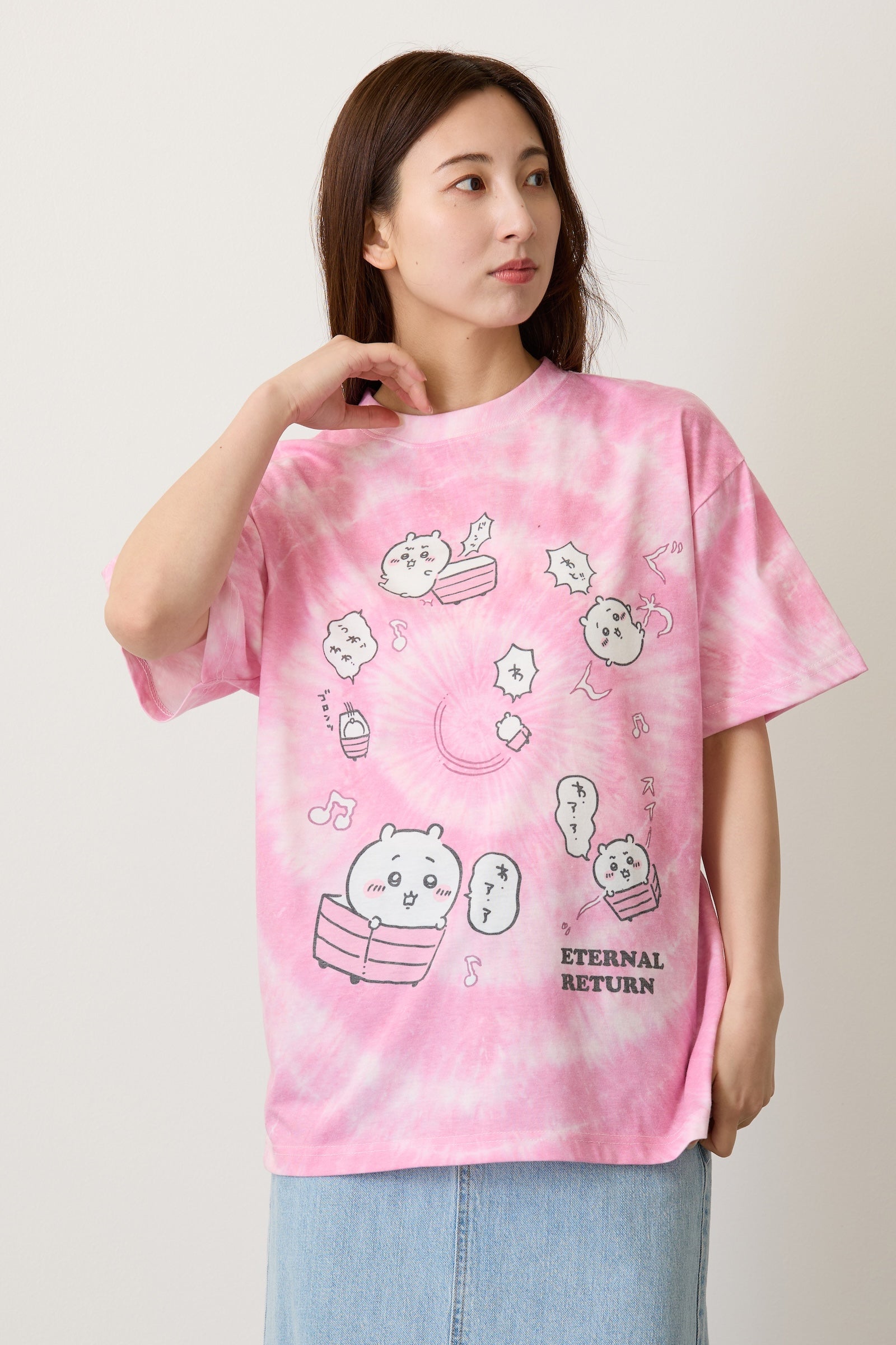 ちいかわ Tシャツ タイダイ ループ ピンク