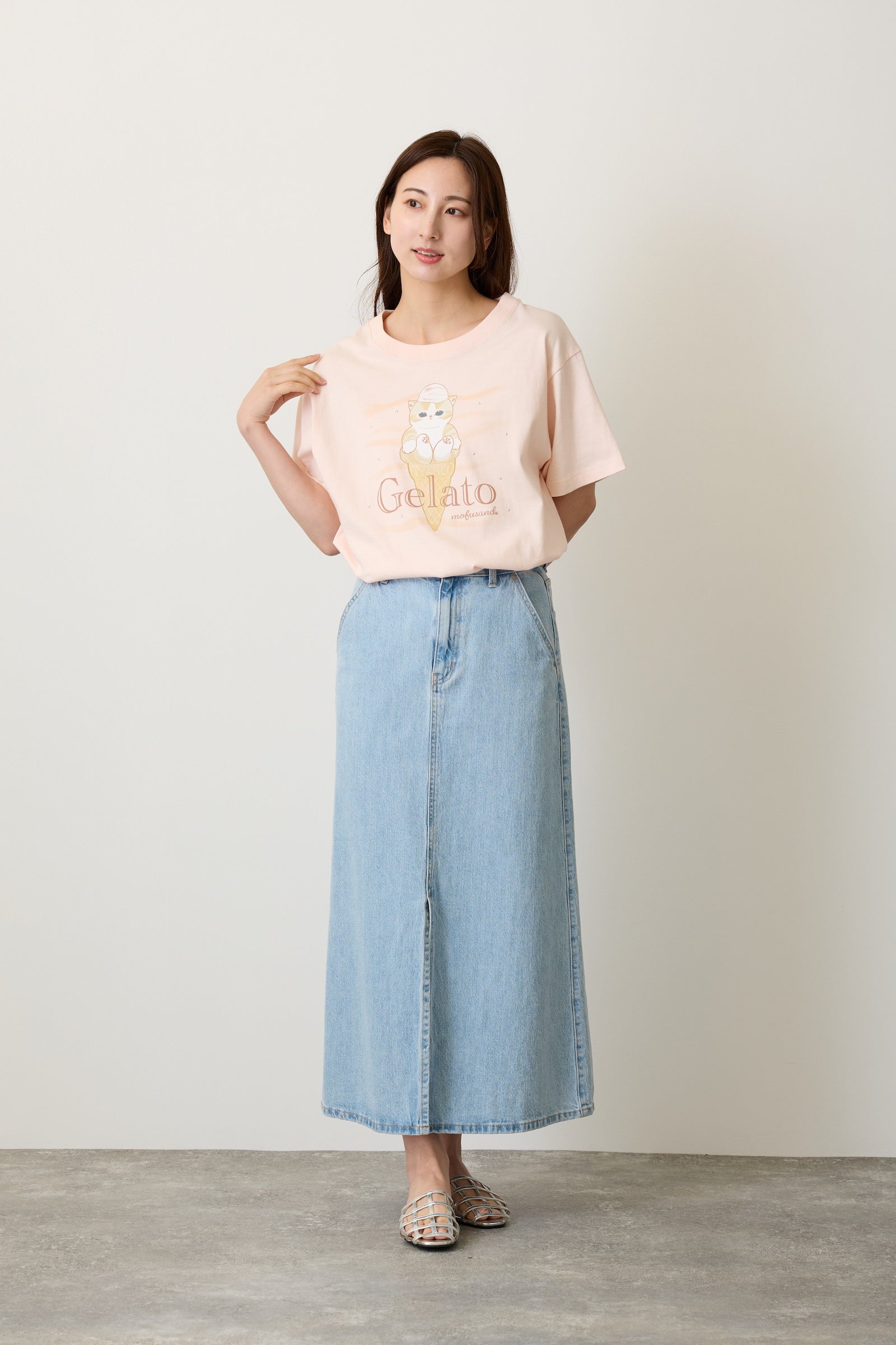 mofusand Tシャツ Gelato ペールピンク