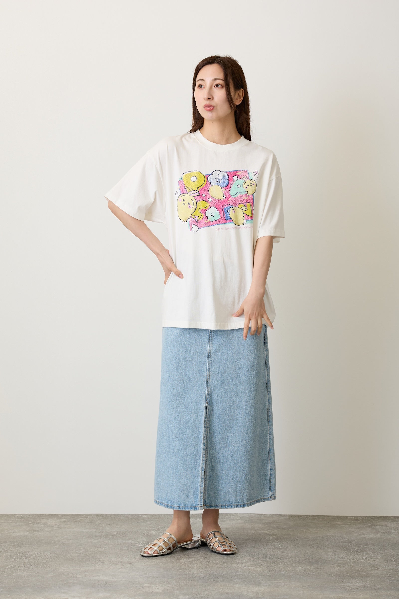 ちいかわ Tシャツ POPCORN オフ