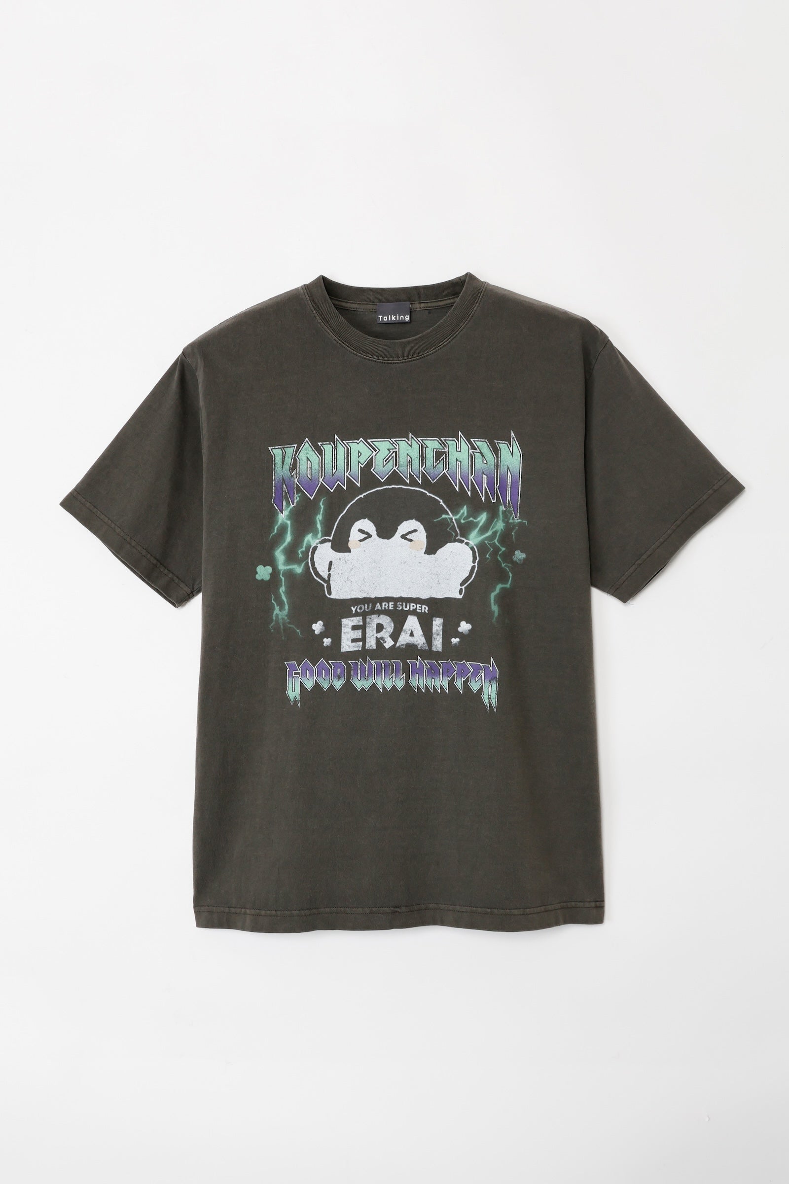 【7月中旬以降お届け】コウペンちゃん Tシャツ ROCKなKOUPENCHAN スミ