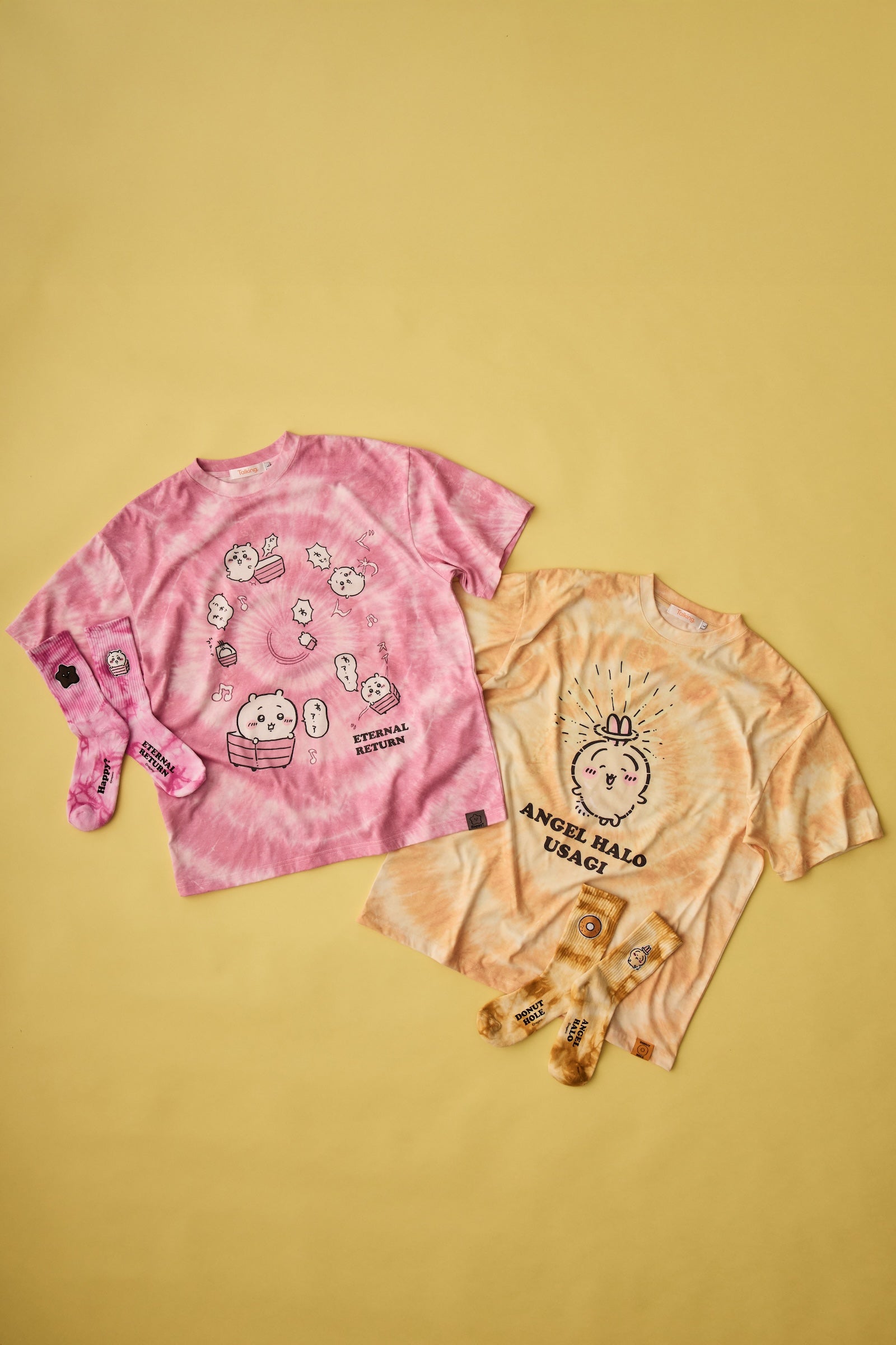 ちいかわ Tシャツ タイダイ 天使の輪 イエロー