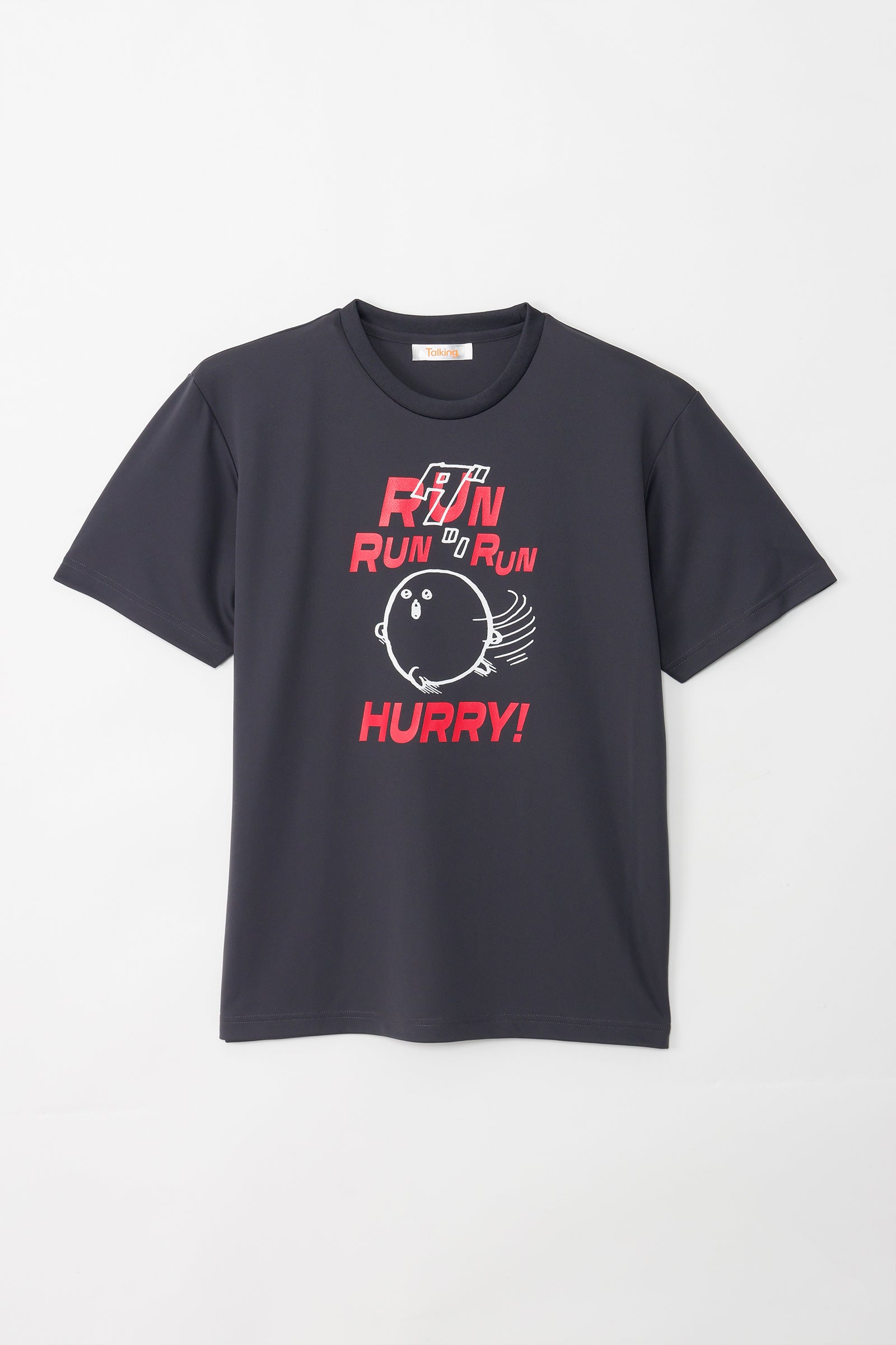 ナガノキャラクターズ ドライTシャツ RUN もぐらコロッケ チャコール
