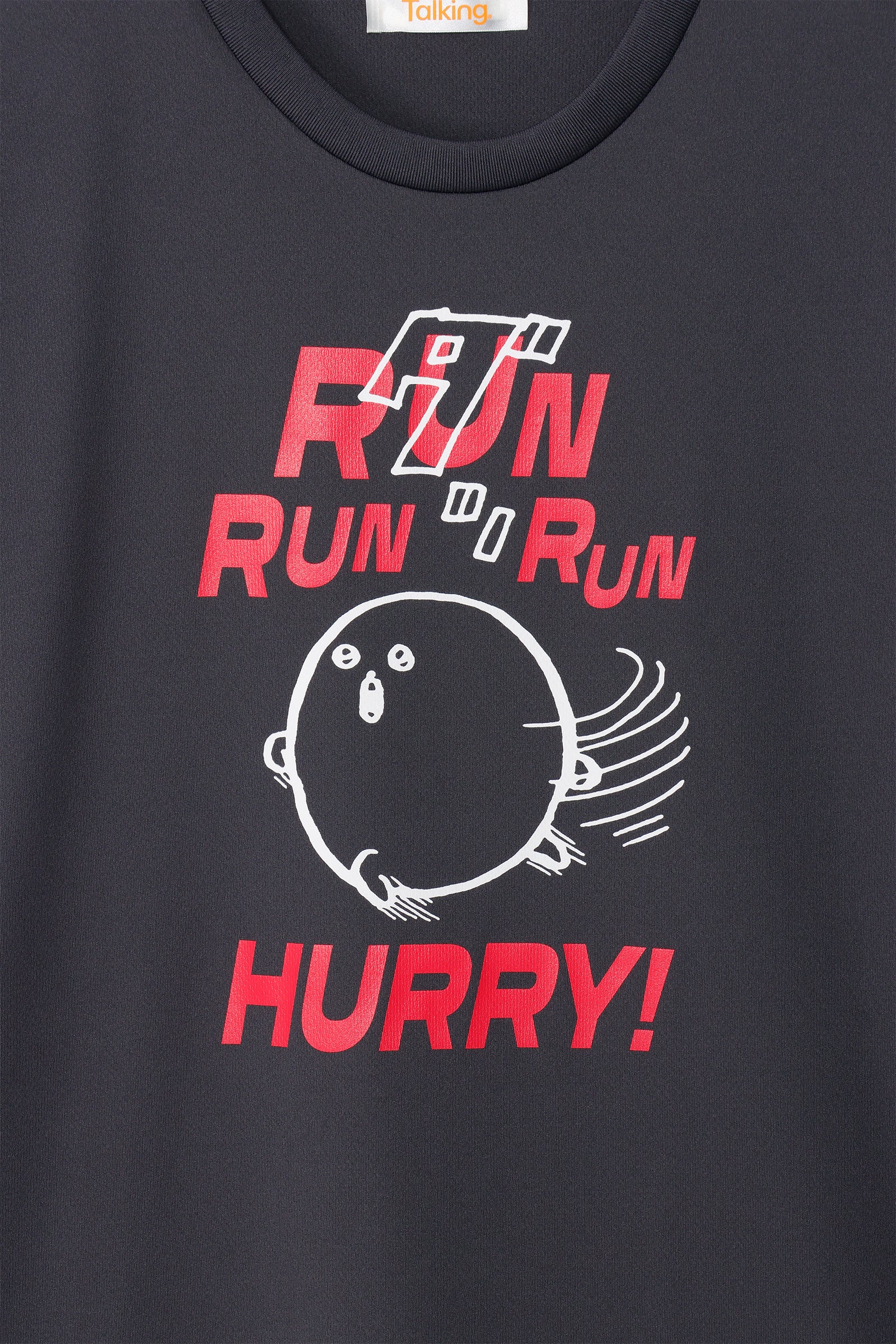 ナガノキャラクターズ ドライTシャツ RUN もぐらコロッケ チャコール