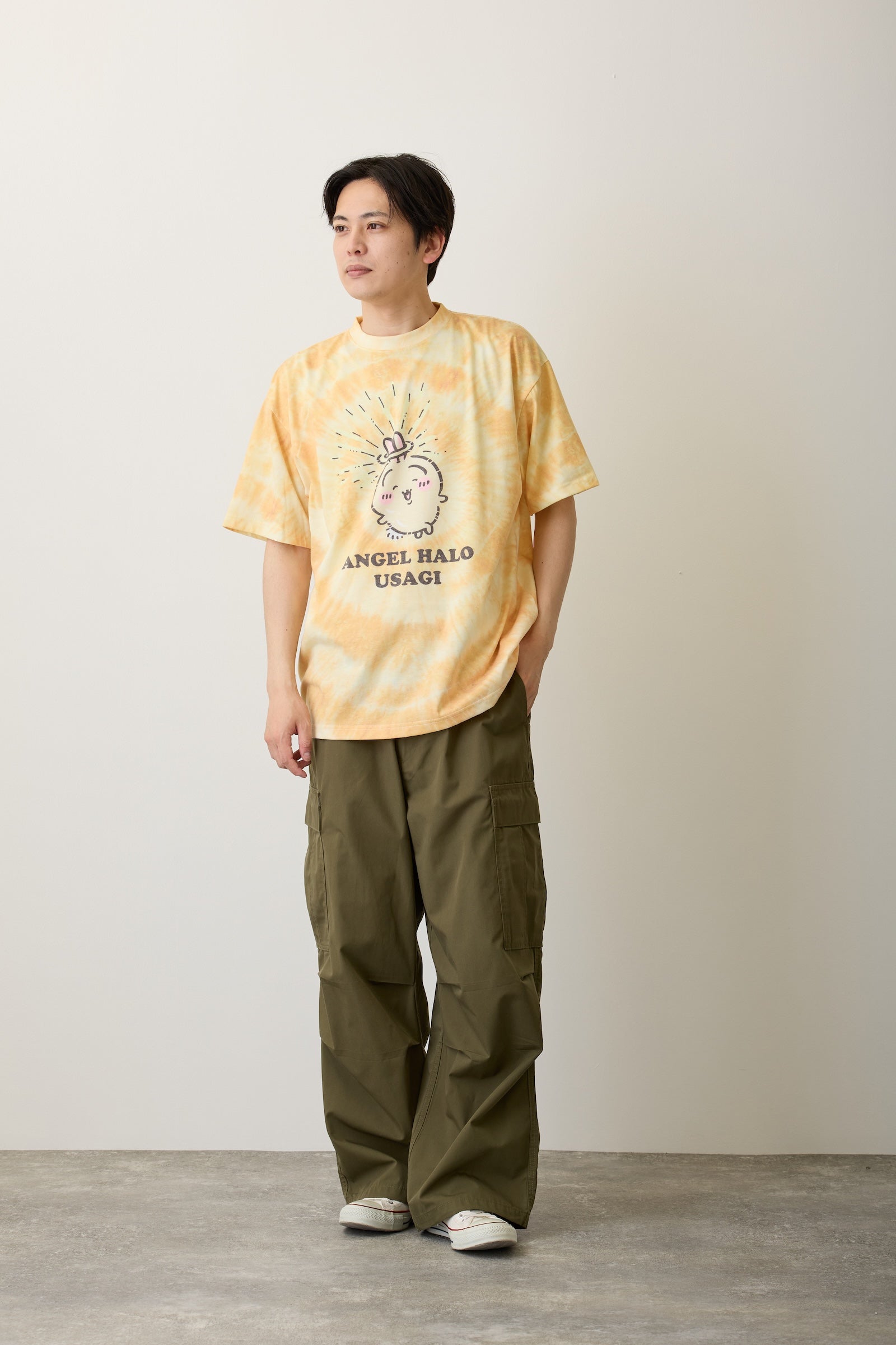 ちいかわ Tシャツ タイダイ 天使の輪 イエロー