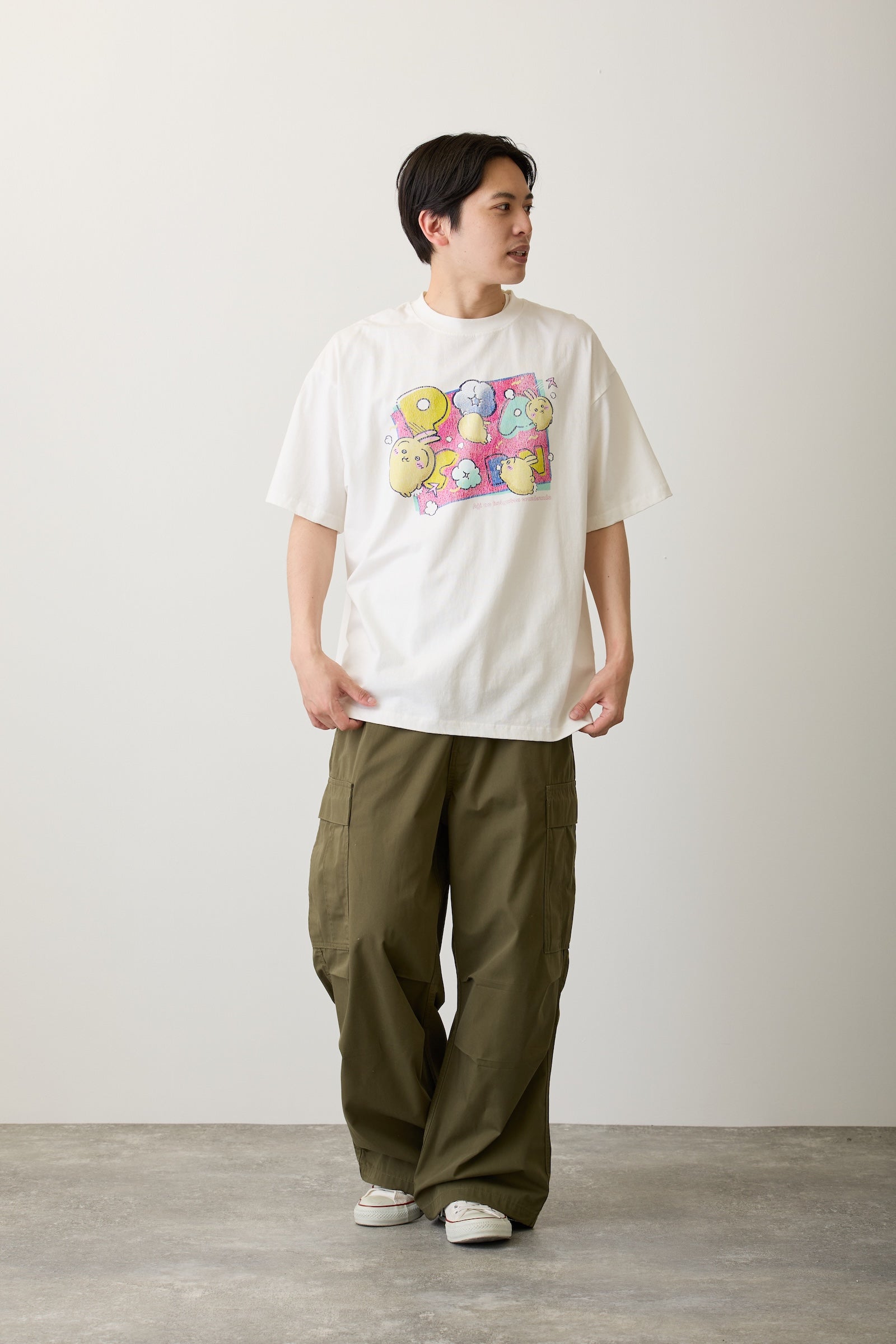 ちいかわ Tシャツ POPCORN オフ