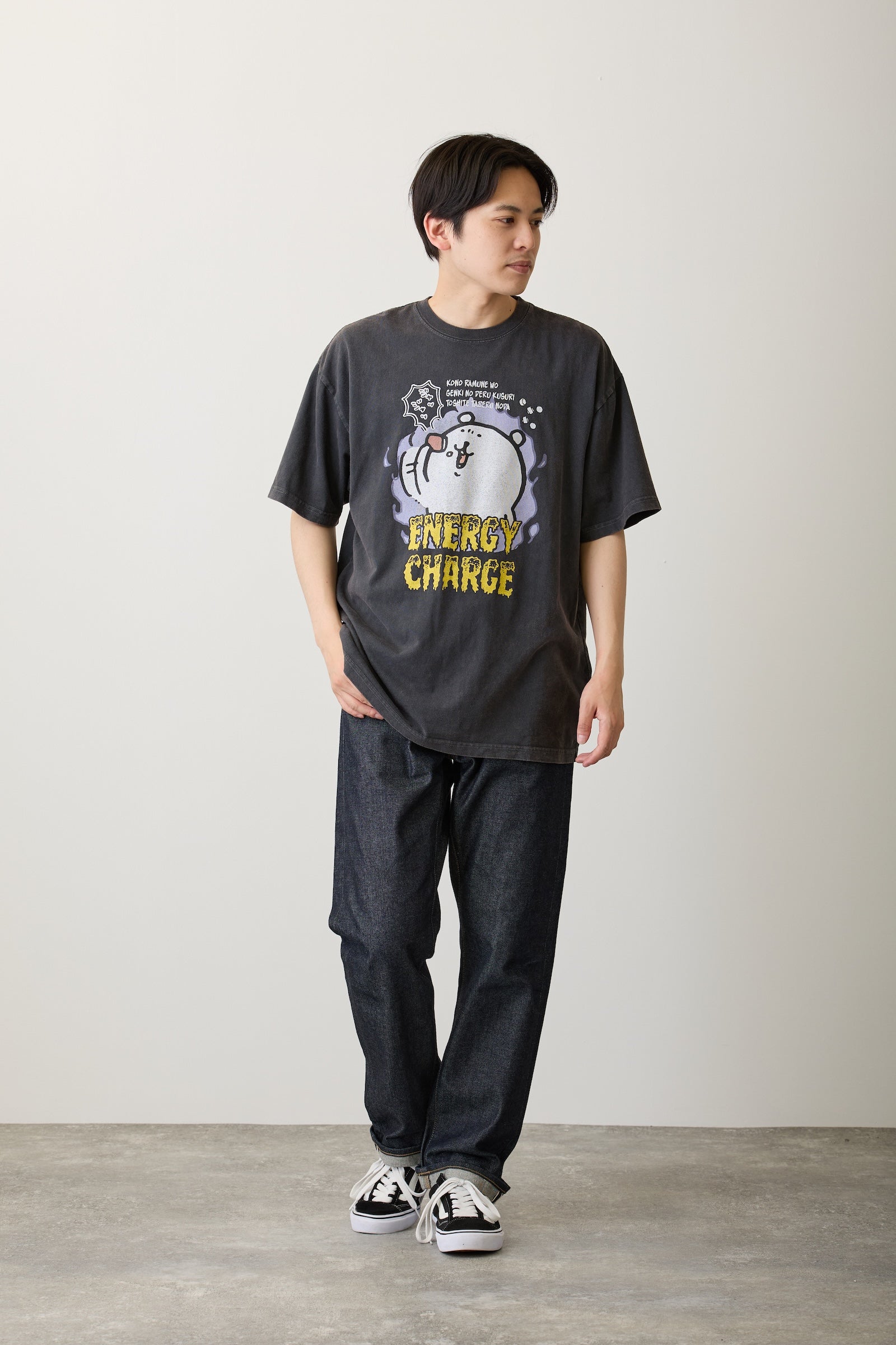 【7月中旬以降お届け】ナガノキャラクターズ Tシャツ ENERGY CHARGE スミ
