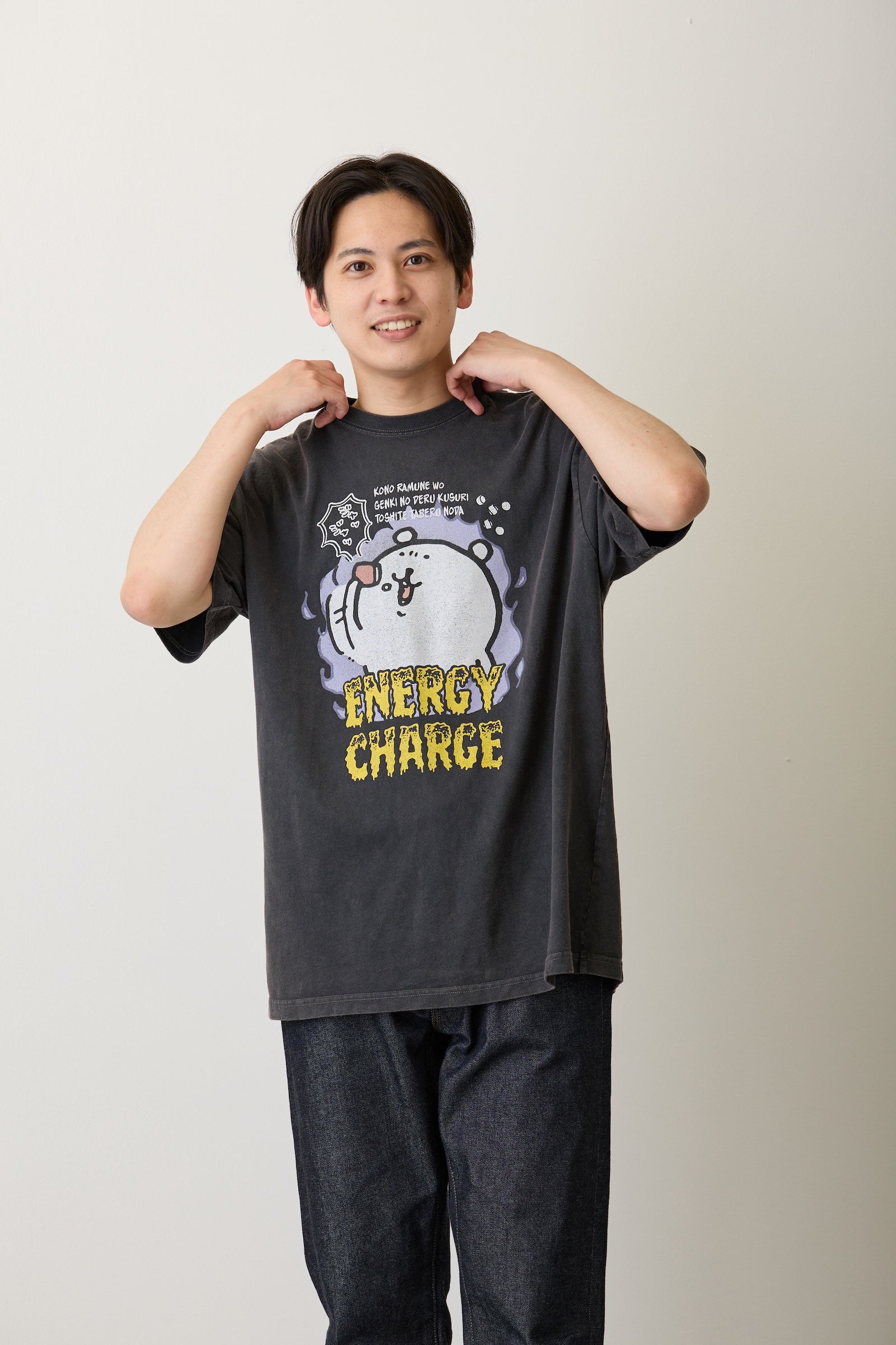 【7月中旬以降お届け】ナガノキャラクターズ Tシャツ ENERGY CHARGE スミ