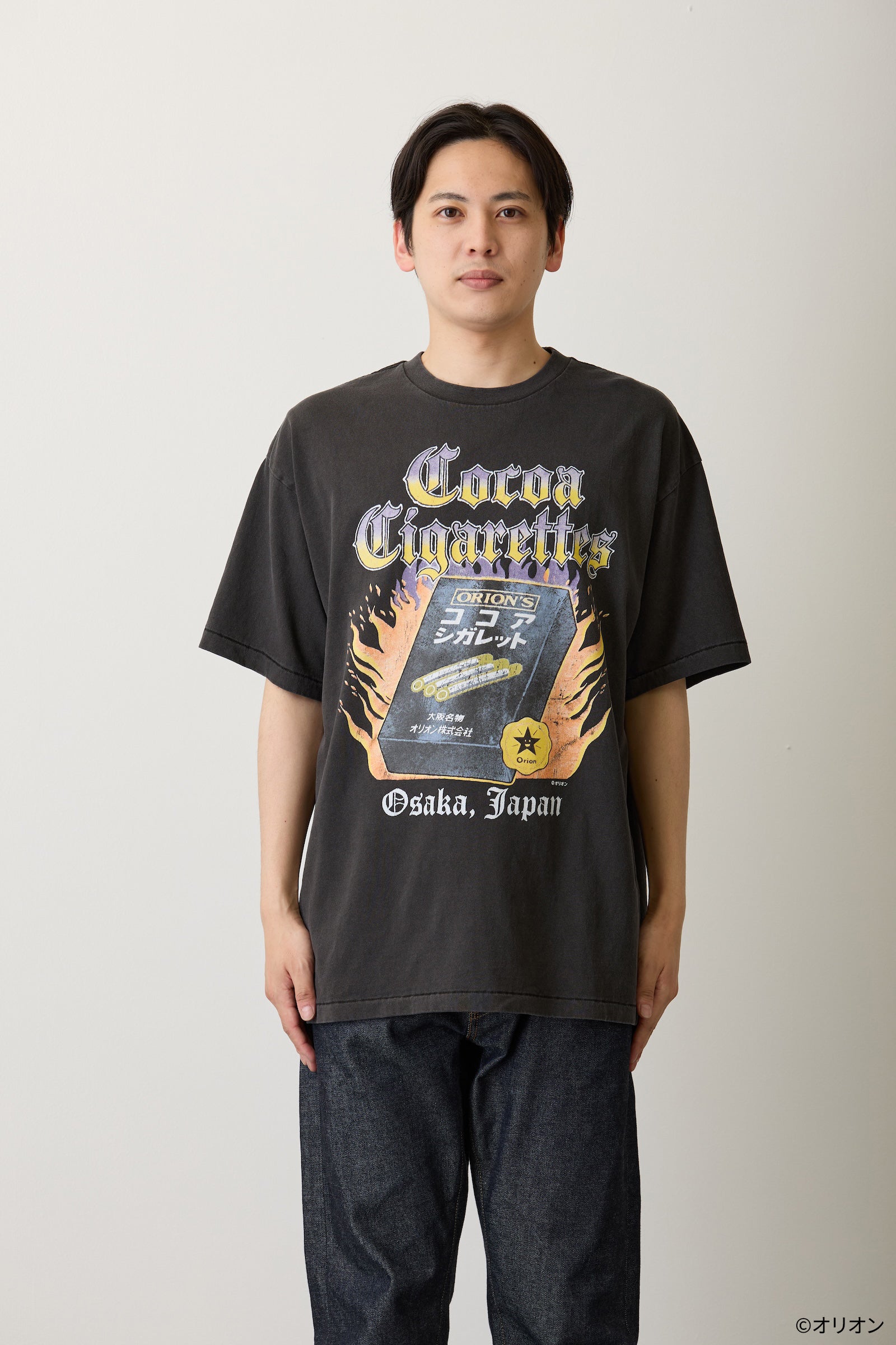 ココアシガレット Tシャツ 駄菓子ロック ブラック