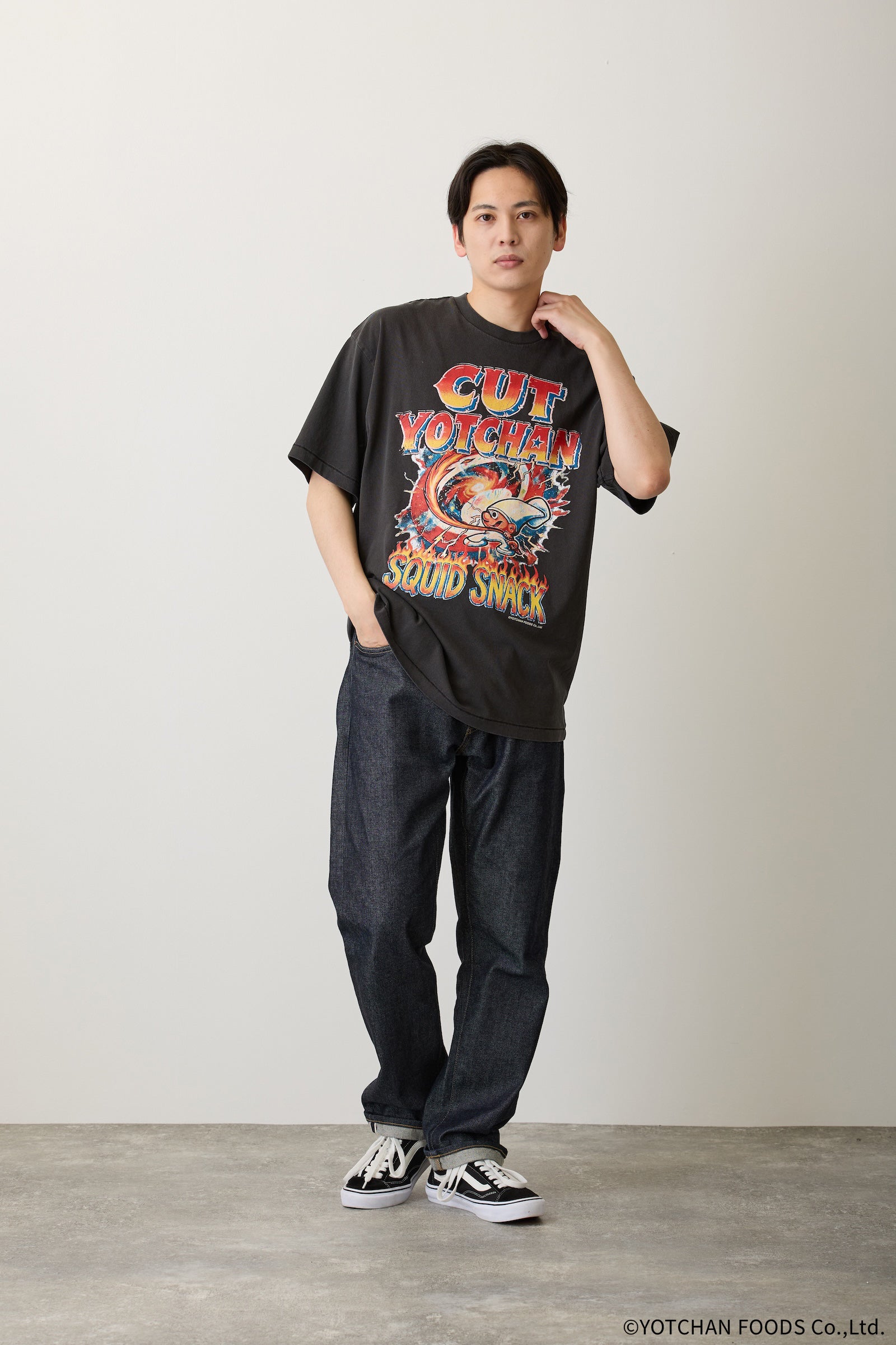 よっちゃんいか Tシャツ 駄菓子ロック ブラック