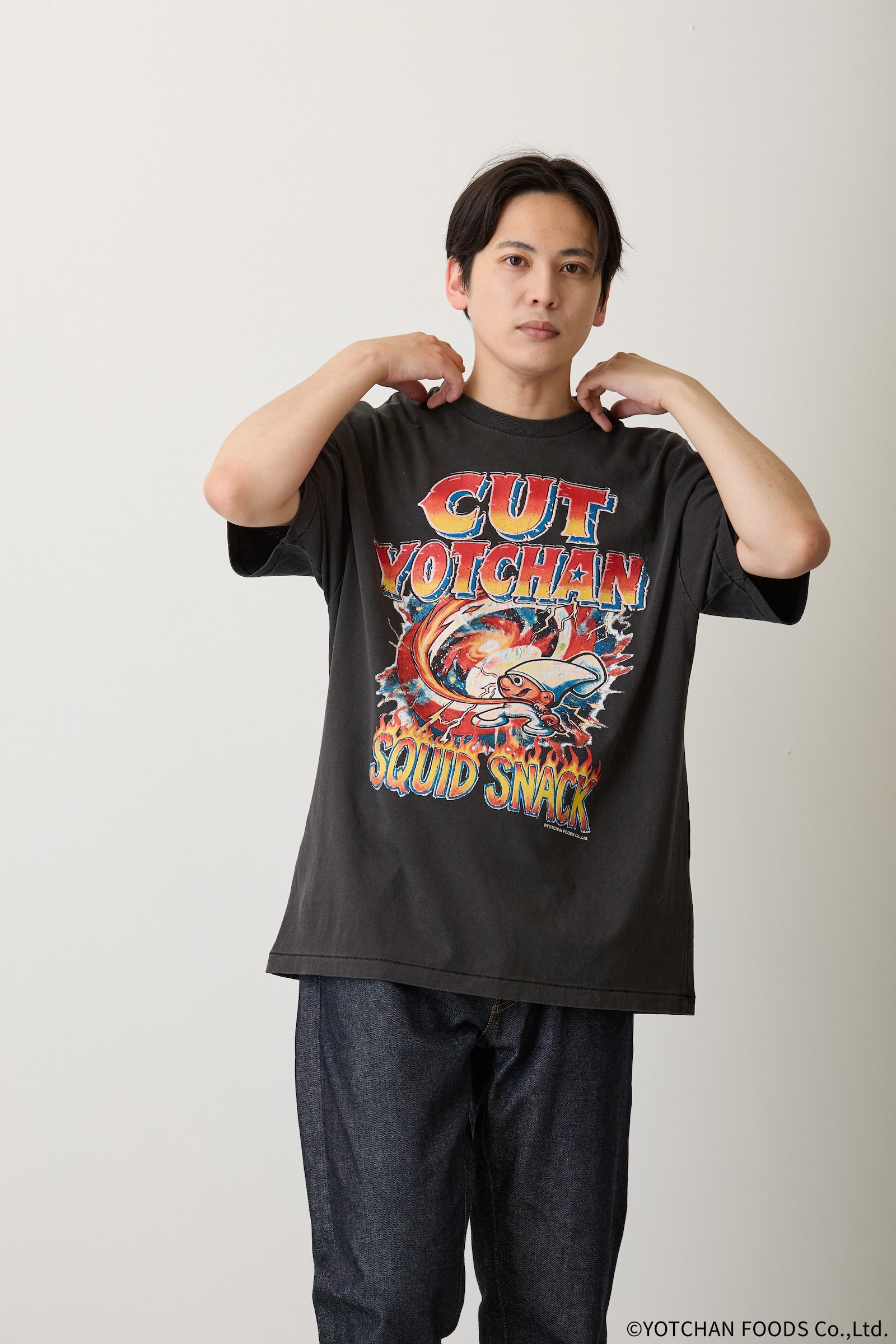 よっちゃんいか Tシャツ 駄菓子ロック ブラック