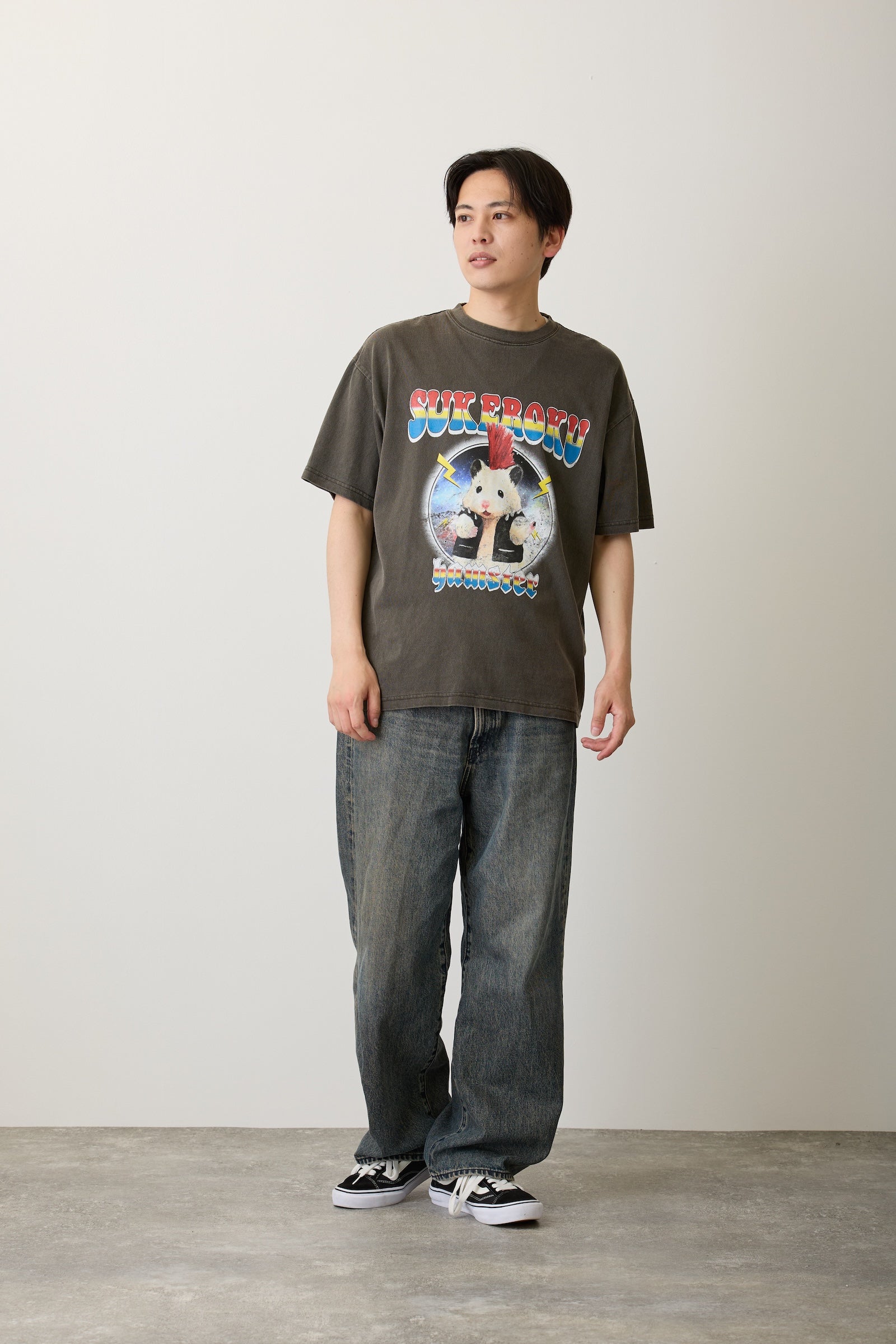 助六の日常 Tシャツ ロックな助六 スミ