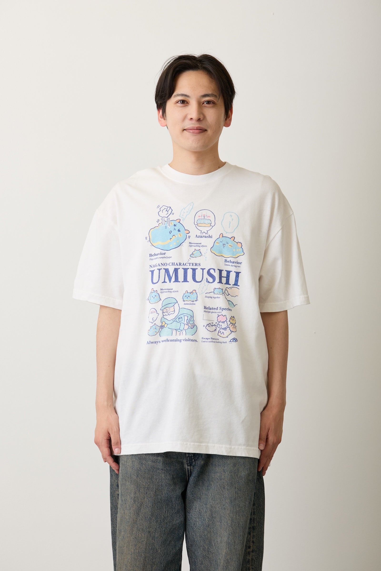ナガノキャラクターズ Tシャツ ウミウシ オフ