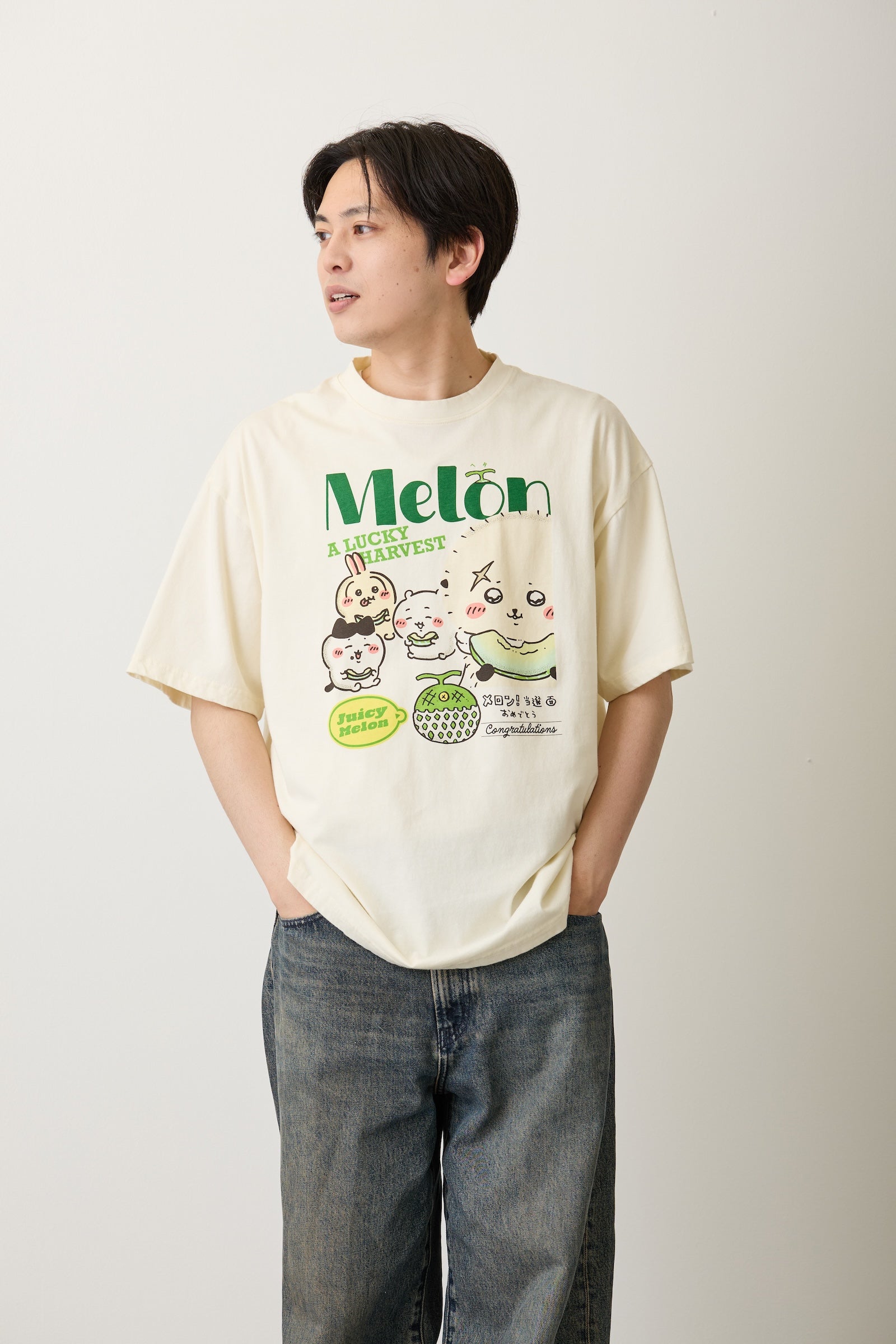 ちいかわ Tシャツ メロン クリーム