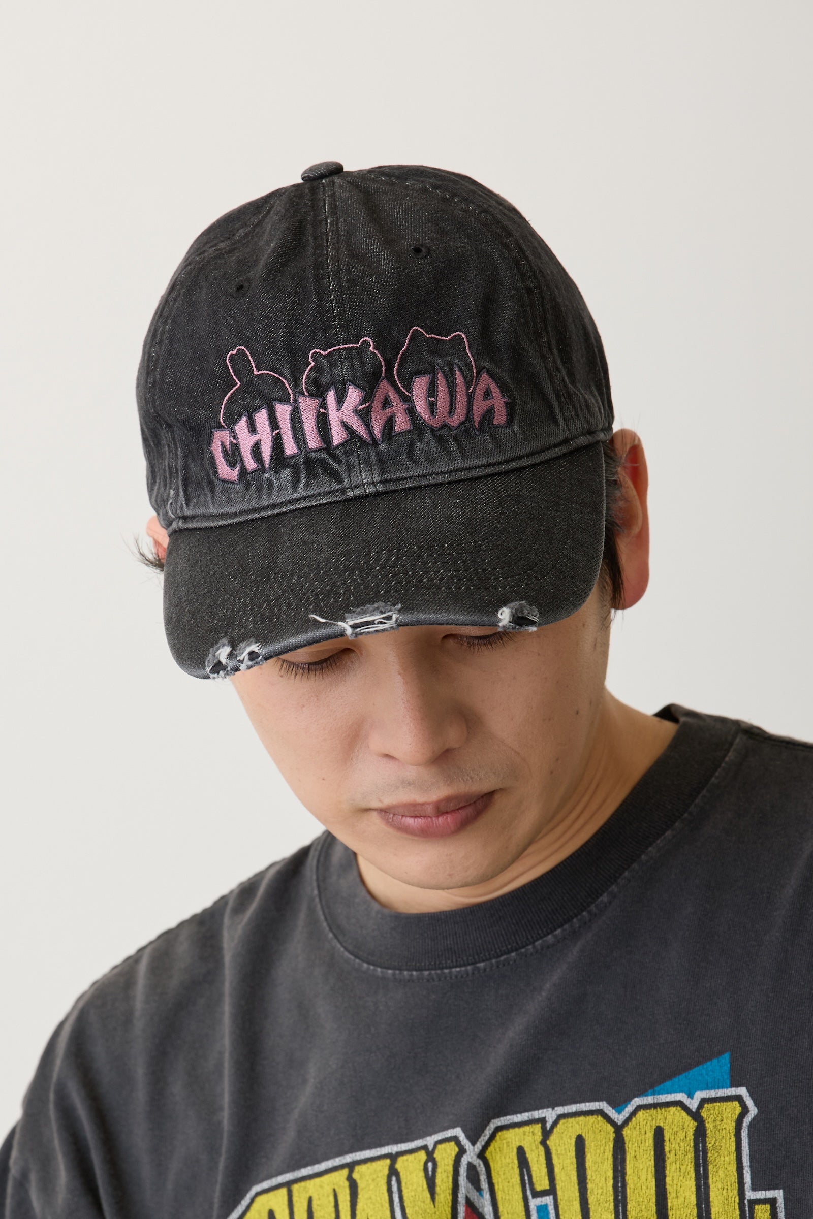 ちいかわ キャップ  STAY CUTE STAY PUNK ブラック