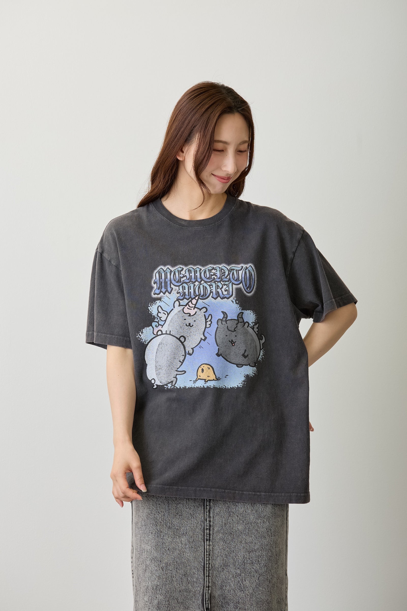 【7月中旬以降お届け】ナガノキャラクターズ TシャツMEMENTO MORI スミ