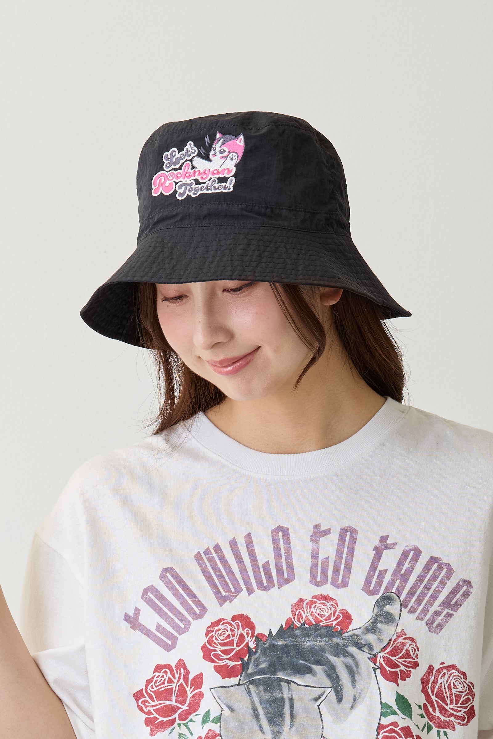 mofusand  ナイロンハット Let’s Rocknyan Together ブラック